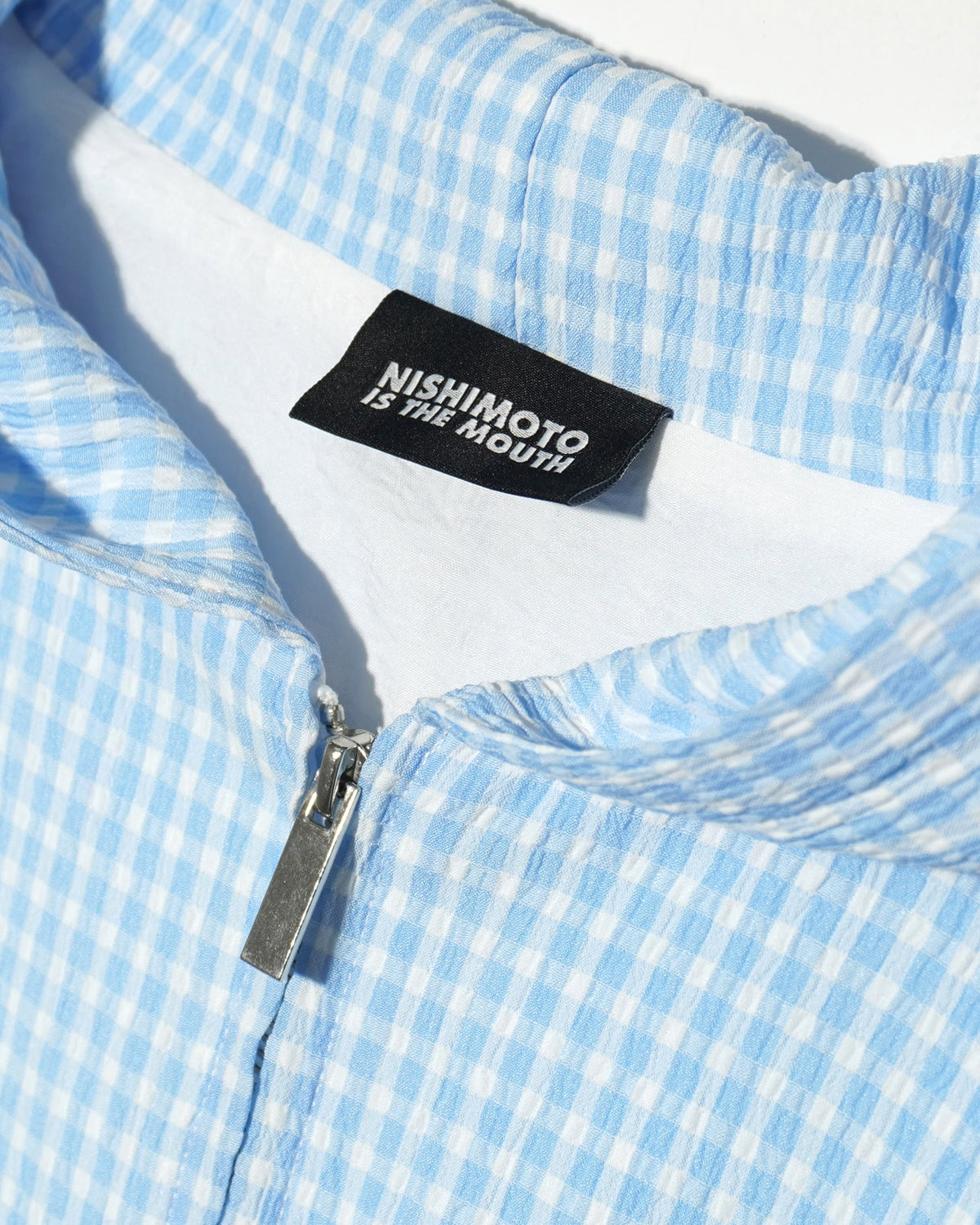 【予約商品：27年 2月上旬お届け】NISHIMOTO IS THE MOUTH GINGHAM CHECK HOODIE NIM-Z87 BLUE