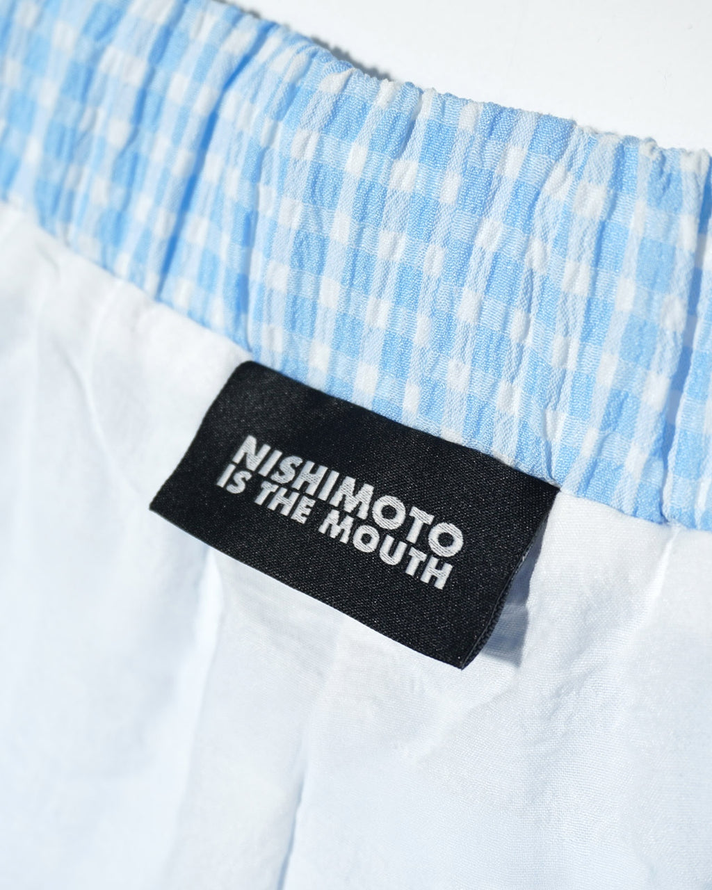 【予約商品：27年 2月上旬お届け】NISHIMOTO IS THE MOUTH GINGHAM CHECK WIDE PANTS NIM-ZWD88 BLUE