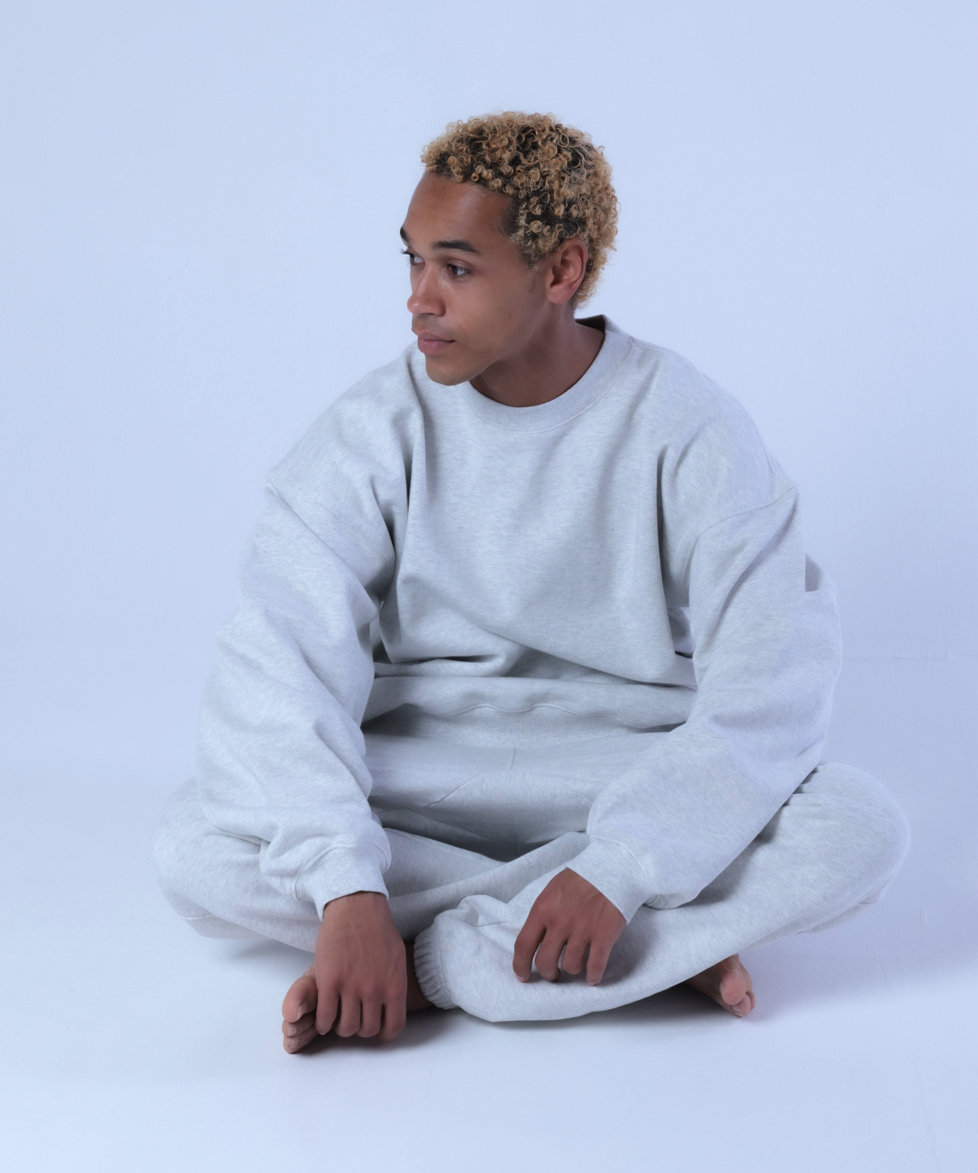 COMMON BASE SWEATSHIRT CB-B04 LIGHT HEATHER GRAY