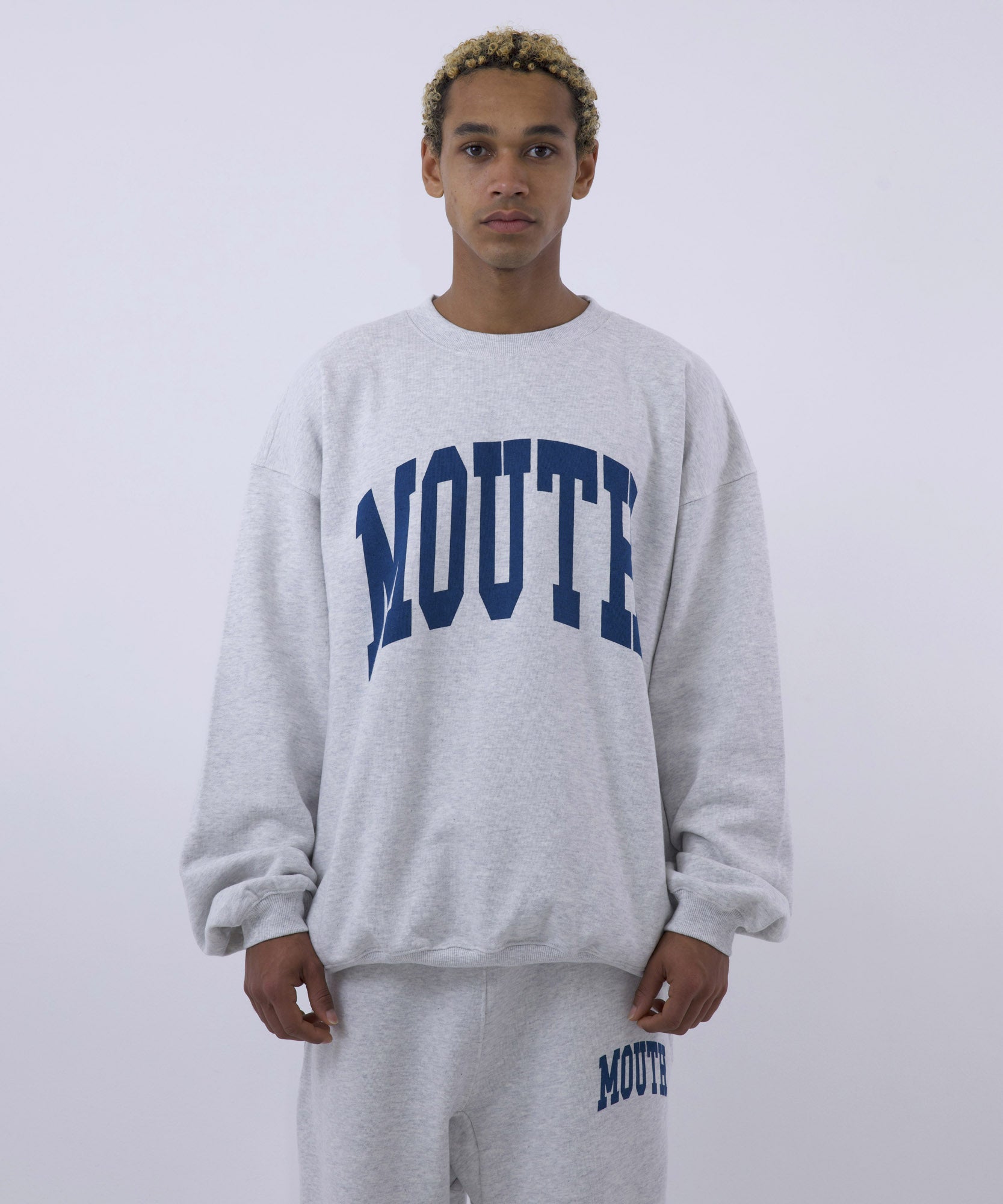 NISHIMOTO IS THE MOUTH SWEATSHIRT NIM-SP24 LIGHT HEATHER GRAY