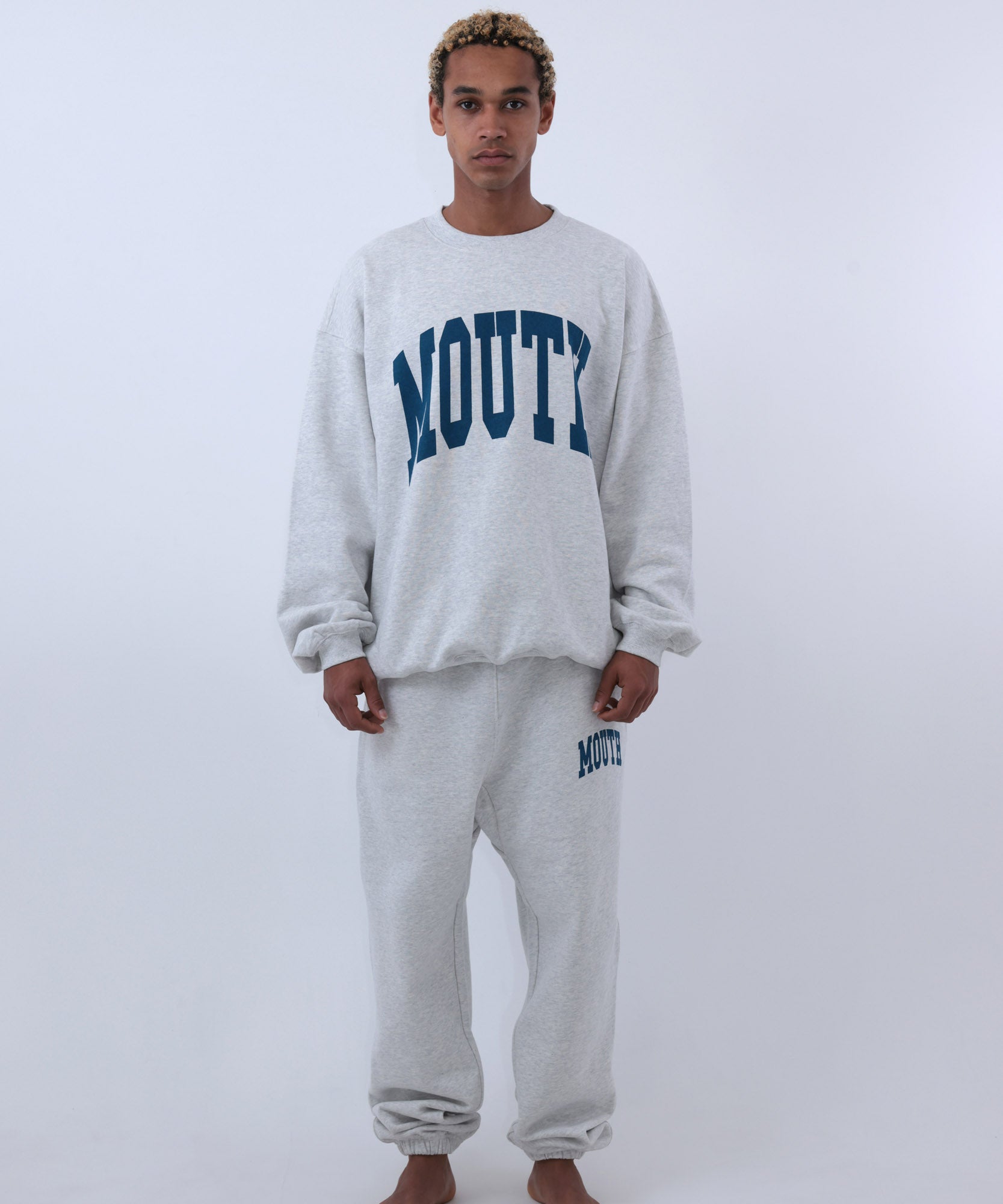 NISHIMOTO IS THE MOUTH SWEAT PANTS NIM-SP25 LIGHT HEATHER GRAY