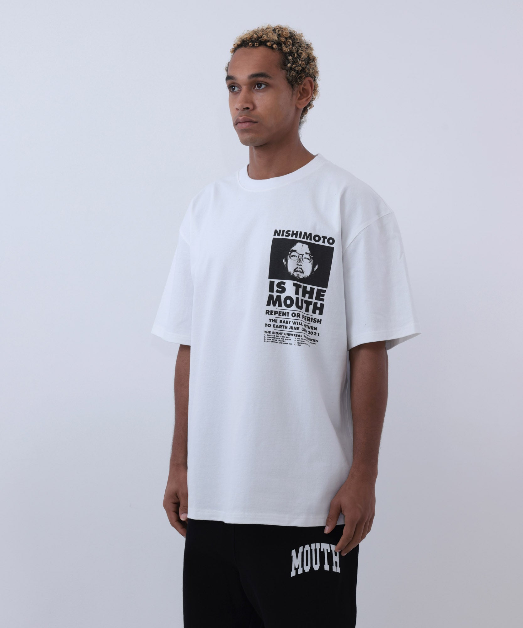 NISHIMOTO IS THE MOUTH S/S TEE NIM-SP01C WHITE/BLACK