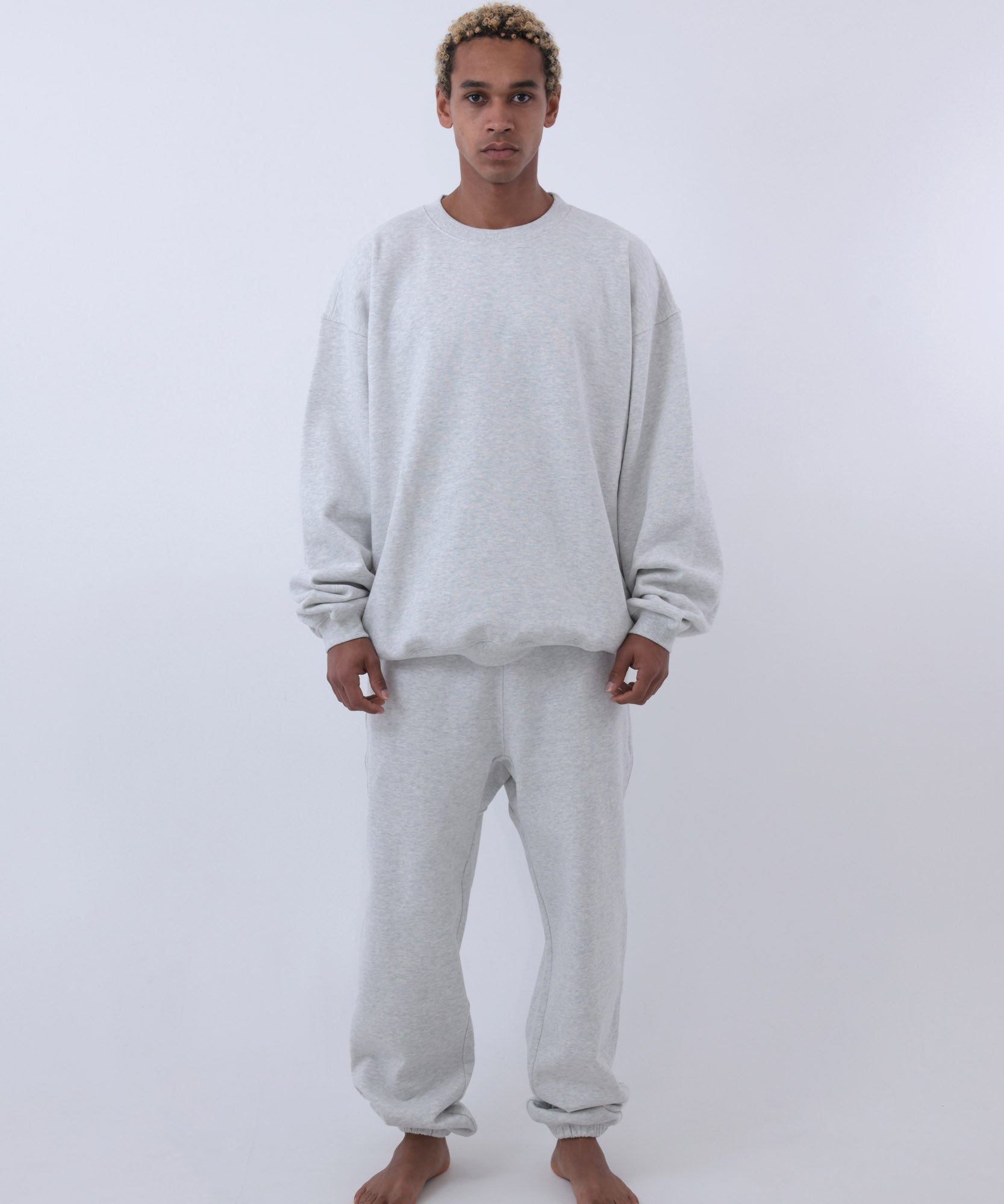 COMMON BASE SWEATSHIRT CB-B04 LIGHT HEATHER GRAY