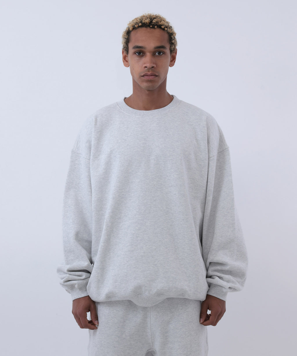 COMMON BASE SWEATSHIRT CB-B04 LIGHT HEATHER GRAY