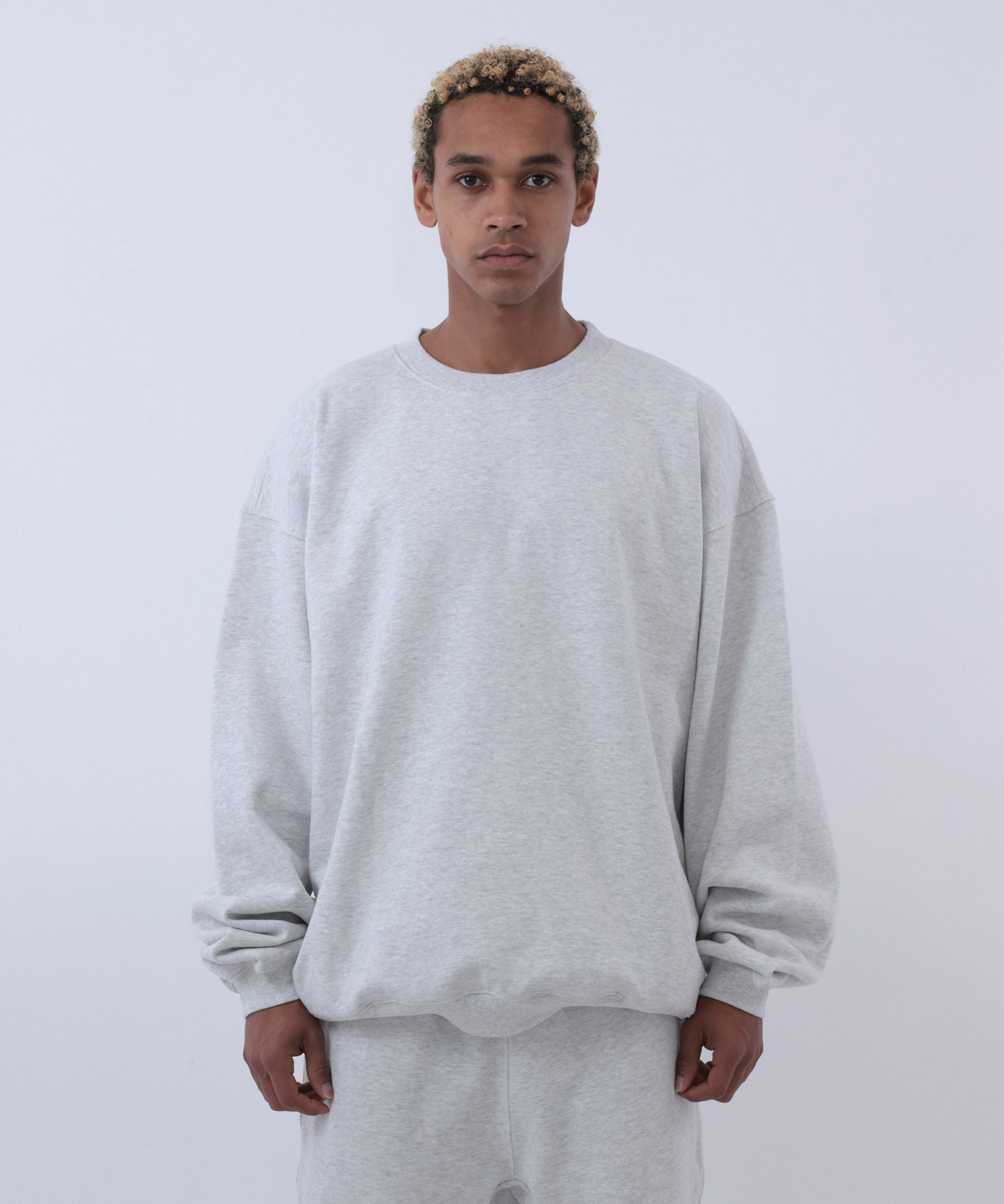 COMMON BASE SWEATSHIRT CB-B04 LIGHT HEATHER GRAY