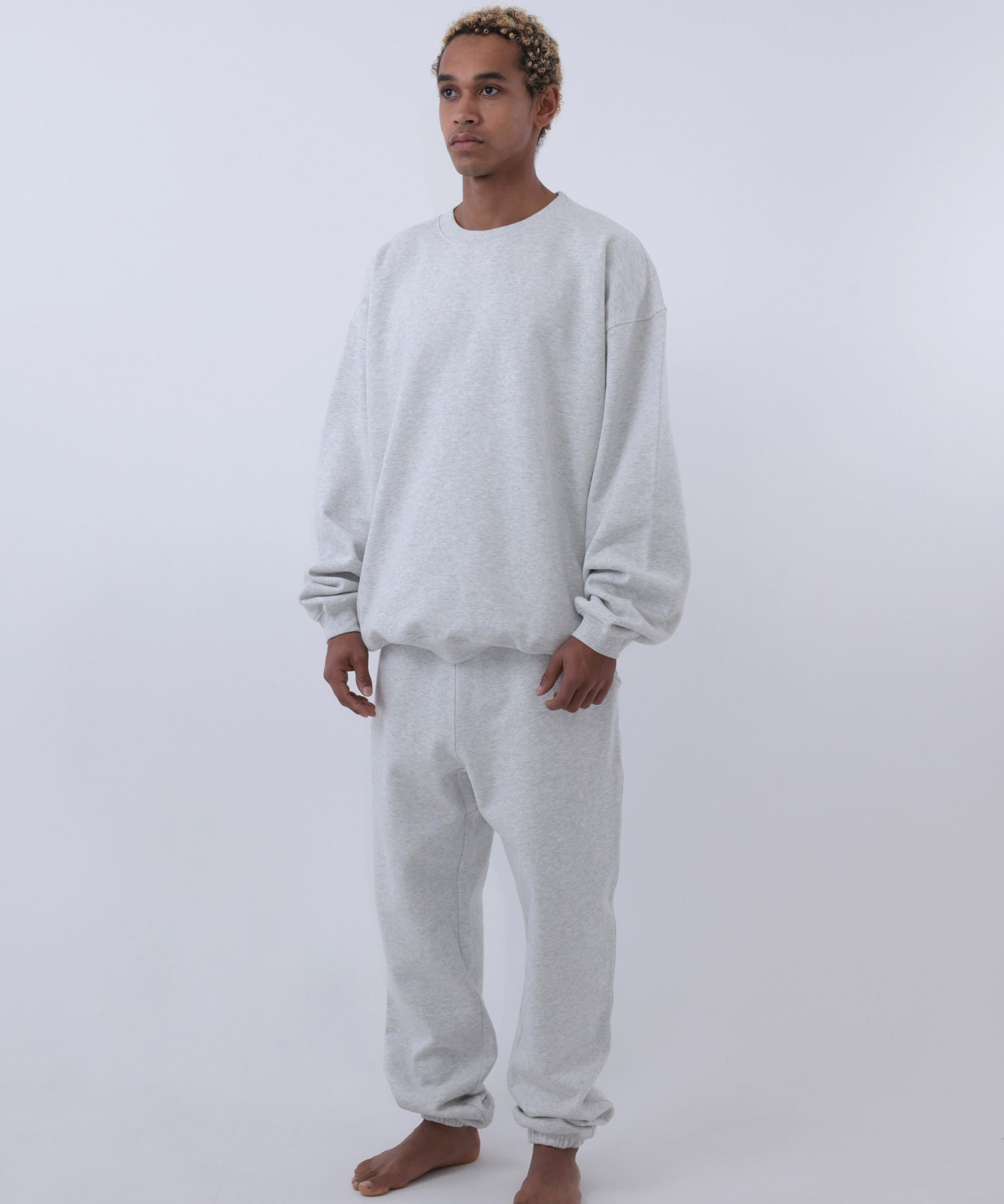 COMMON BASE SWEATSHIRT CB-B04 LIGHT HEATHER GRAY