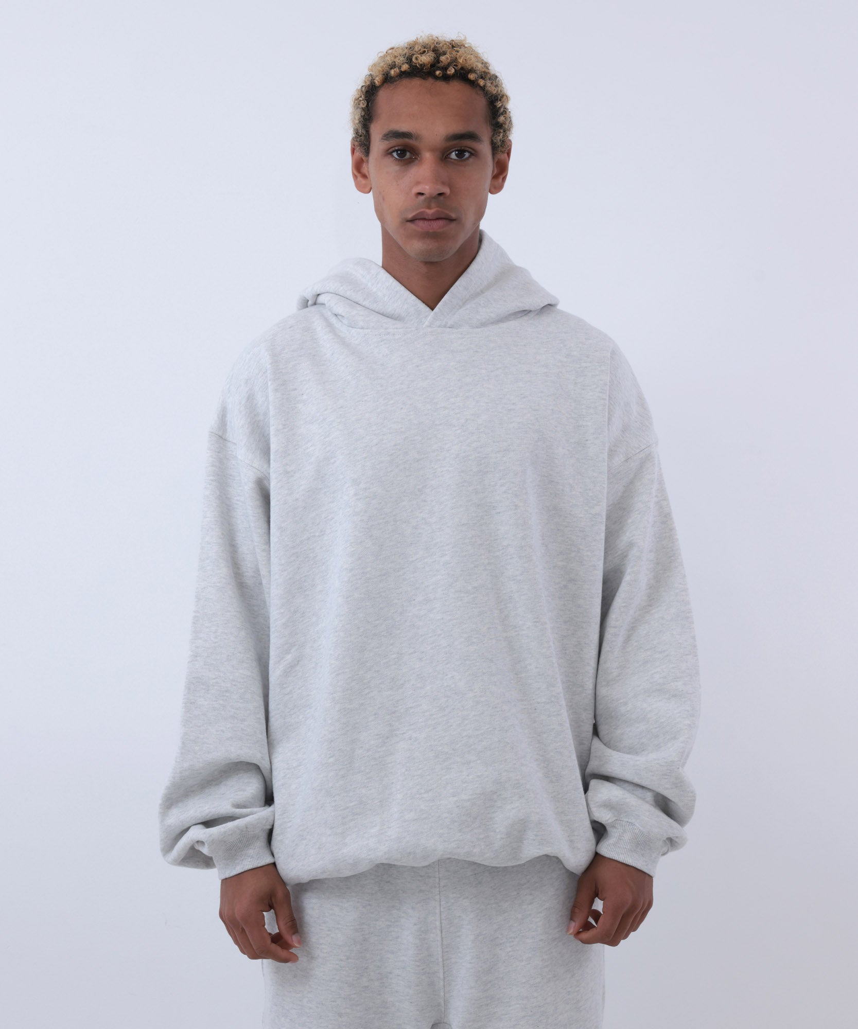 COMMON BASE SWEAT HOODIE CB-B03 LIGHT HEATHER GRAY