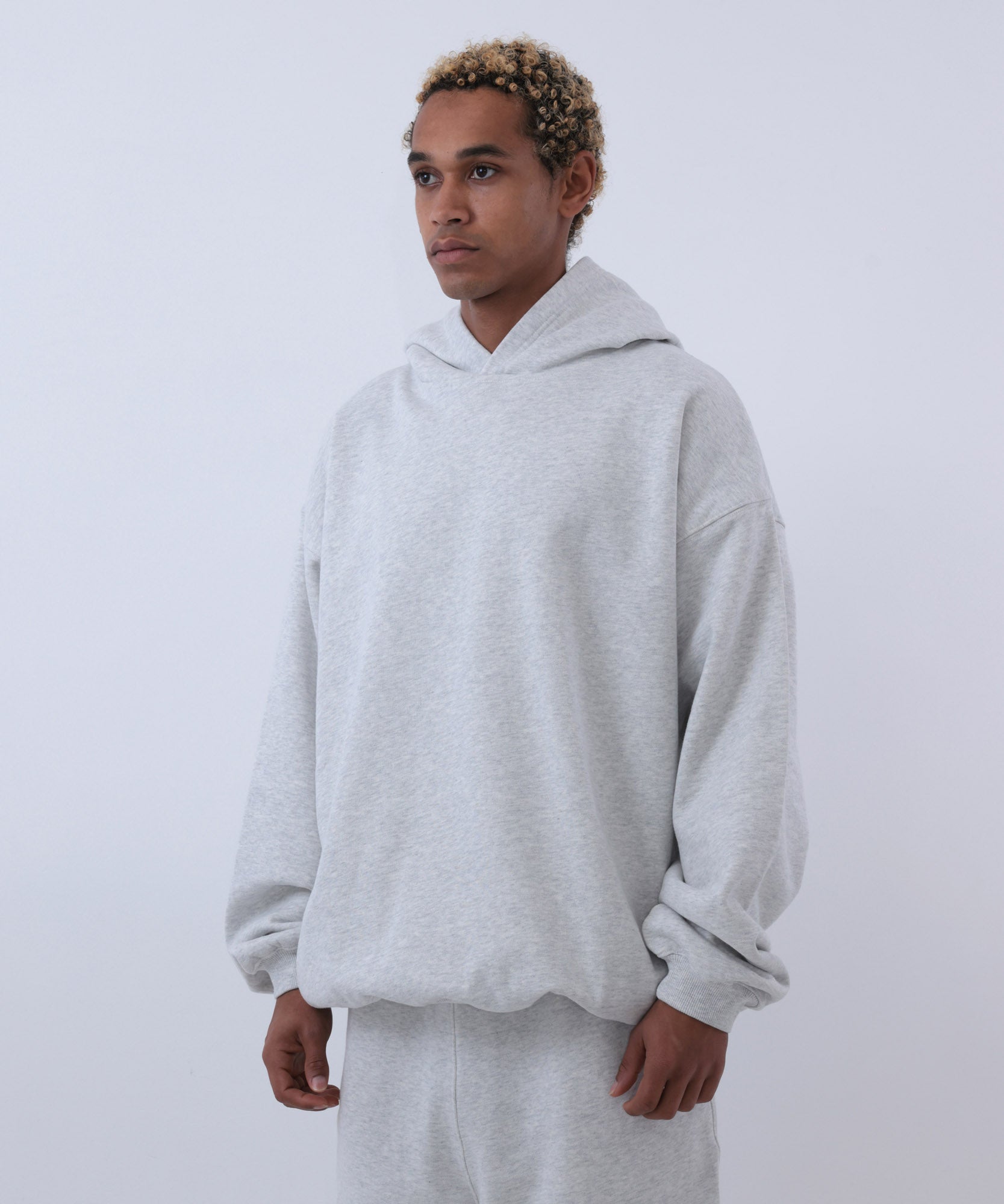 COMMON BASE SWEAT HOODIE CB-B03 LIGHT HEATHER GRAY