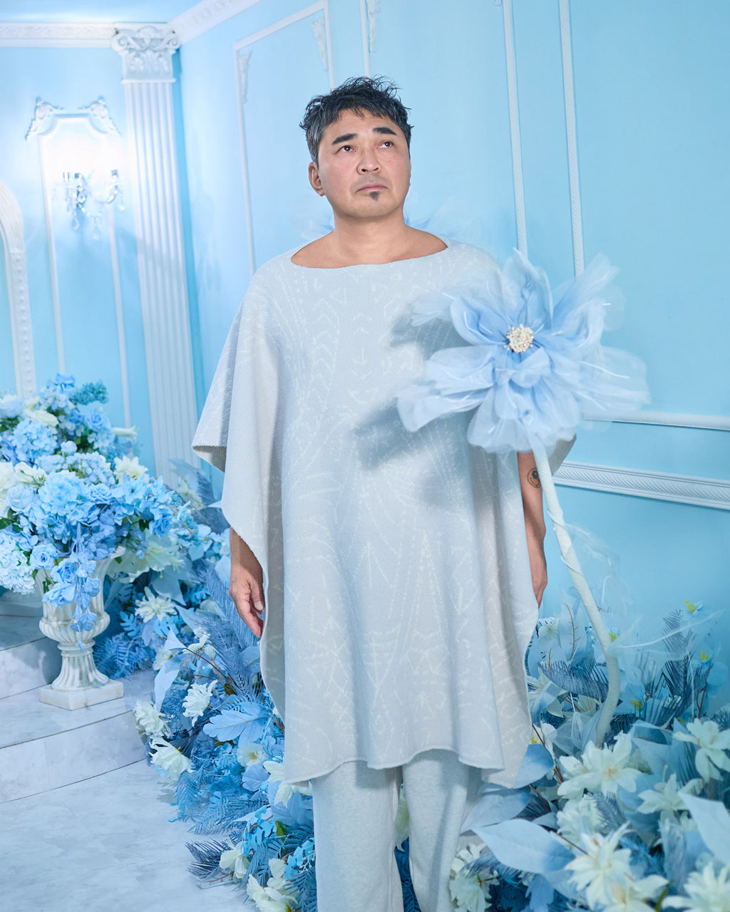 NISHIMOTO IS THE MOUTH KNIT BLANKET NIM-GBL GREY