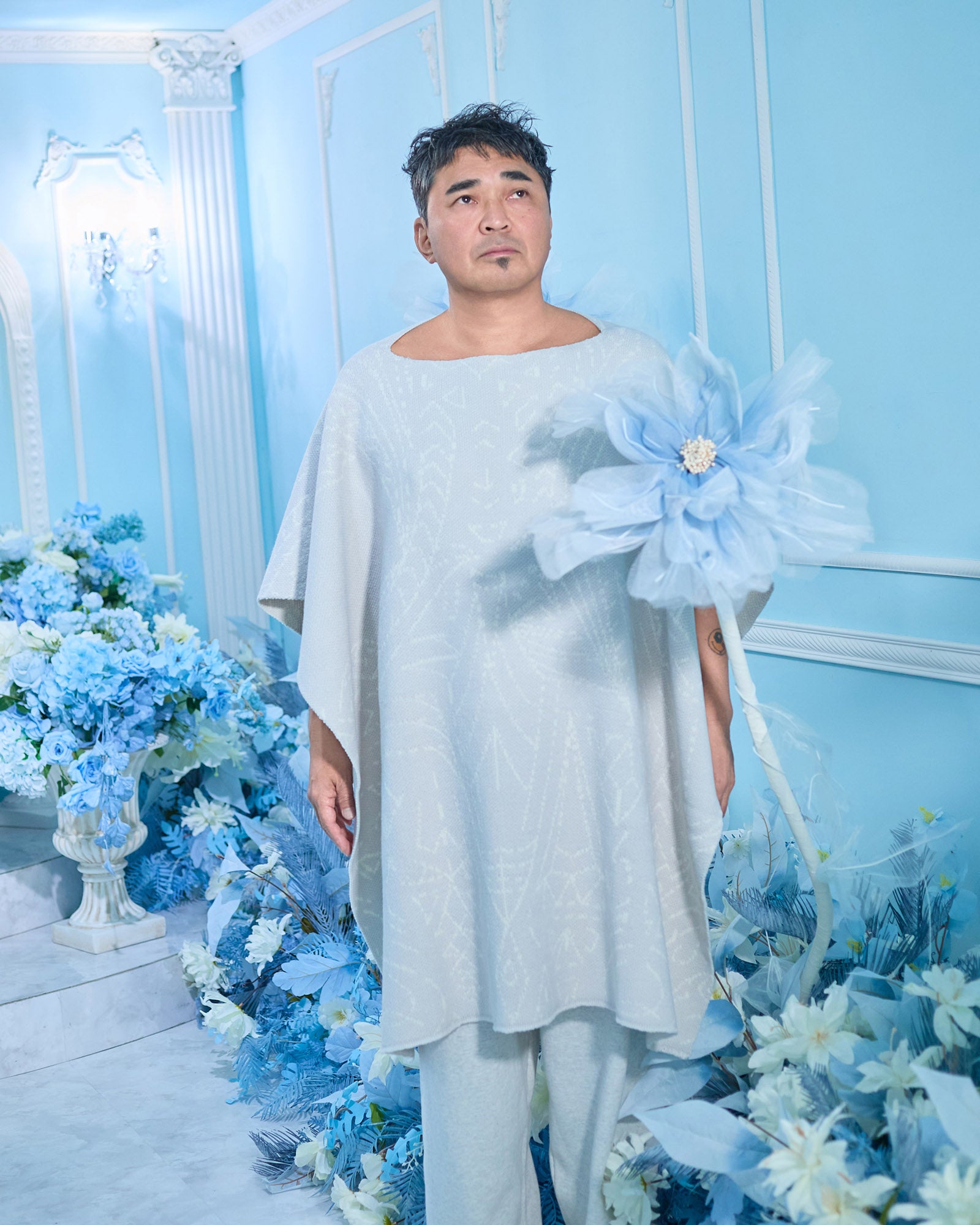 NISHIMOTO IS THE MOUTH KNIT BLANKET NIM-GBL GREY