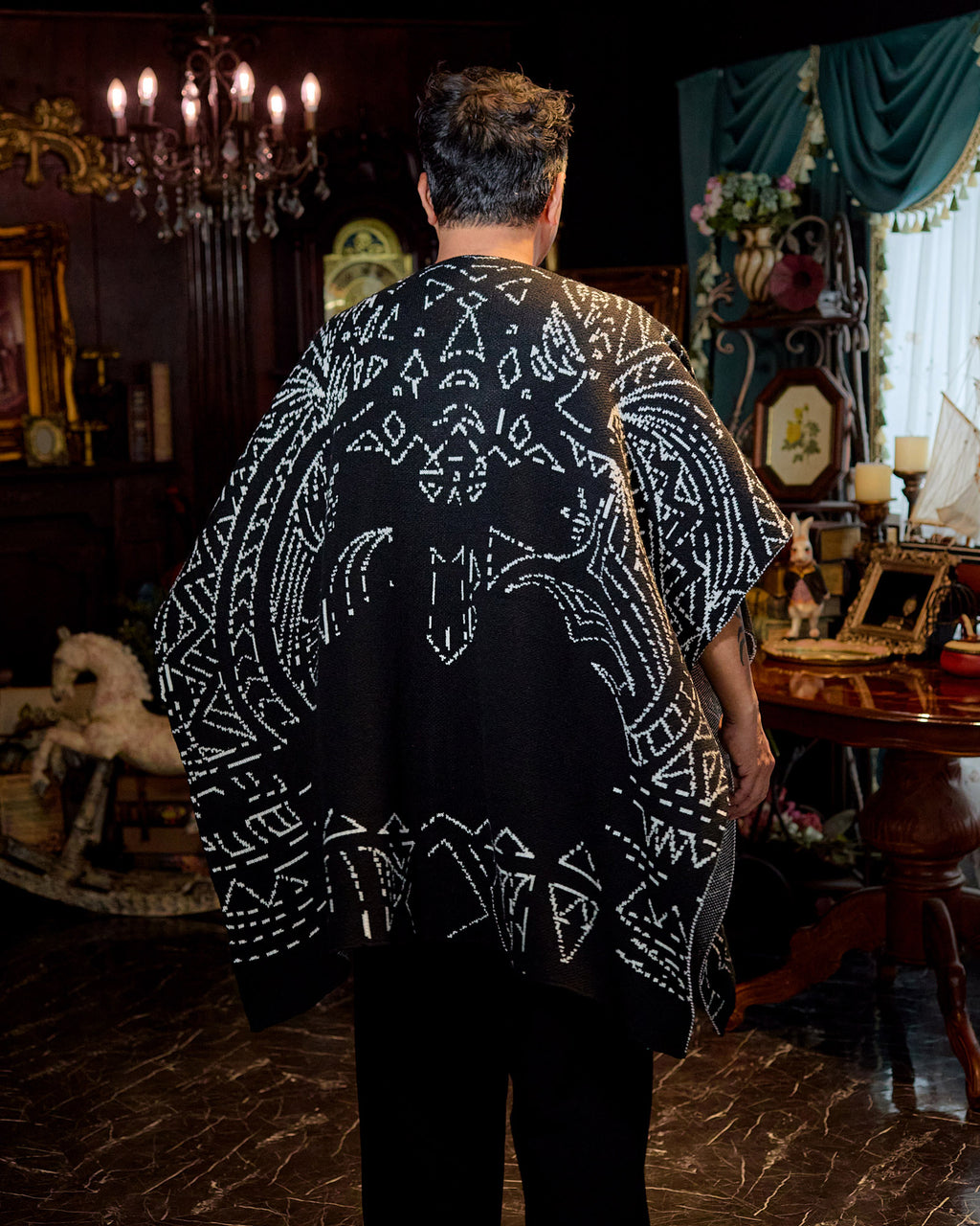 NISHIMOTO IS THE MOUTH KNIT BLANKET NIM-GBL BLACK