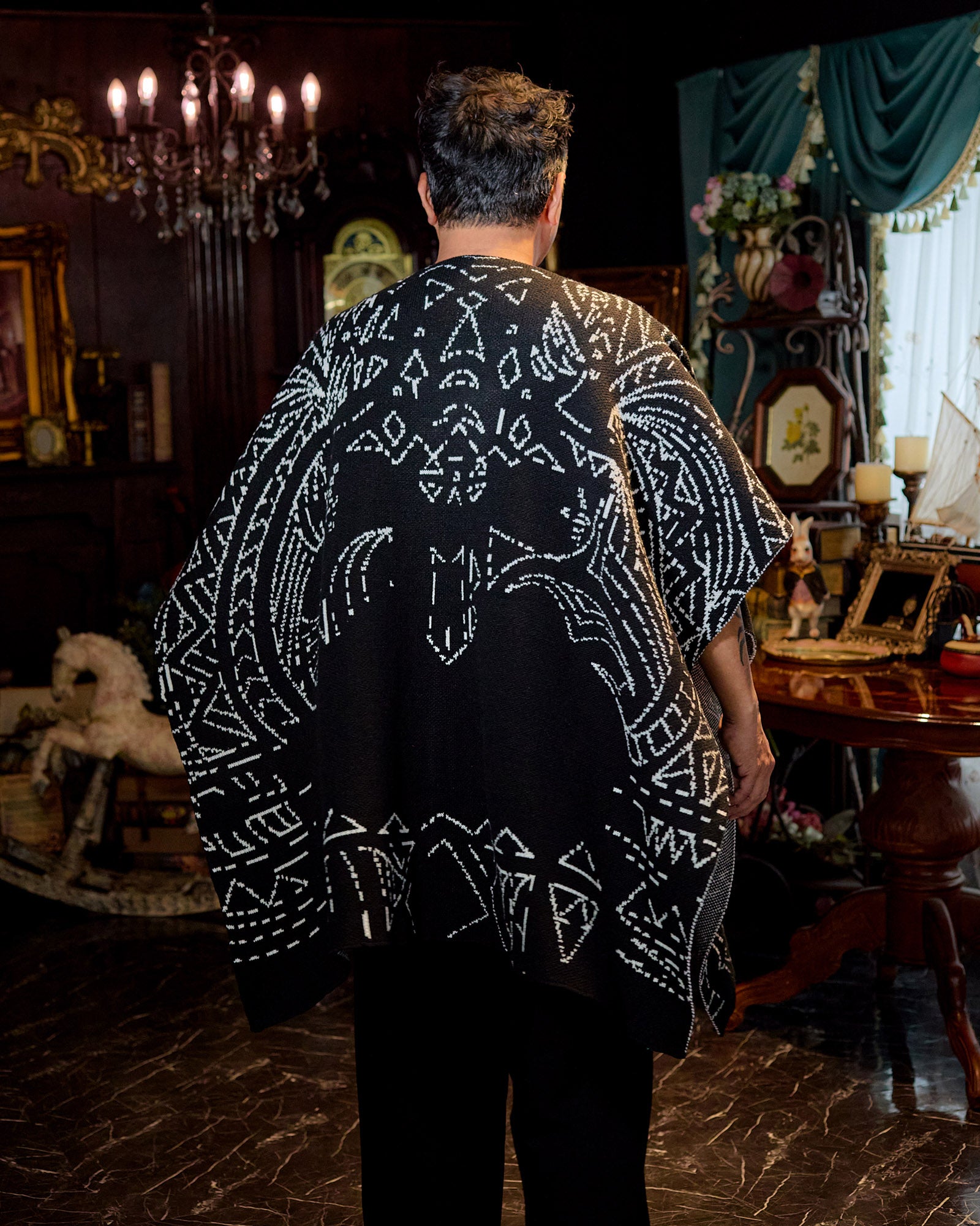 NISHIMOTO IS THE MOUTH KNIT BLANKET NIM-GBL BLACK