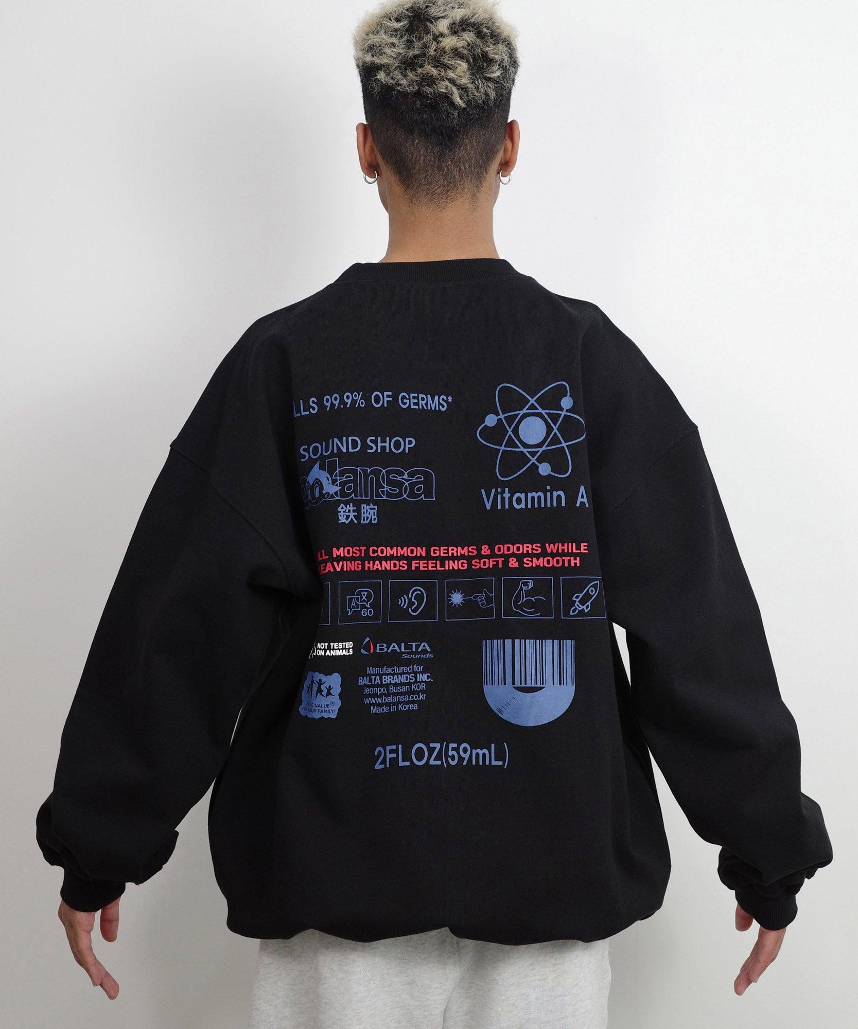 SOUND SHOP balansa × ASTRO BOY SWEATSHIRT ATBL-04 BLACK