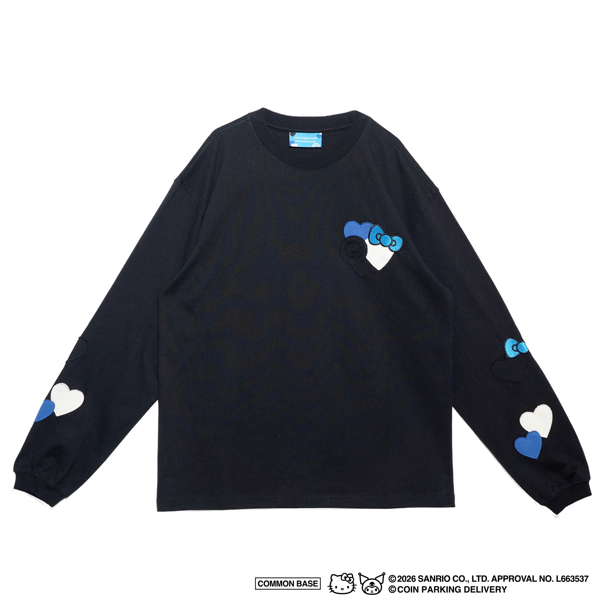完売品　COIN PARKING DELIVERY × SANRIO 黒　S\M COIN PARKING DELIVERY × SANRIO CHARACTERS PATCHWORK L/S TEE CPDSC