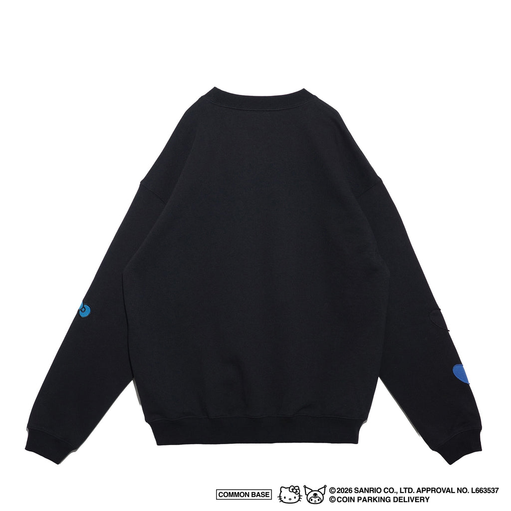 COIN PARKING DELIVERY × SANRIO CHARACTERS  PATCHWORK SWEATSHIRT CPDSC-KT14 BLACK