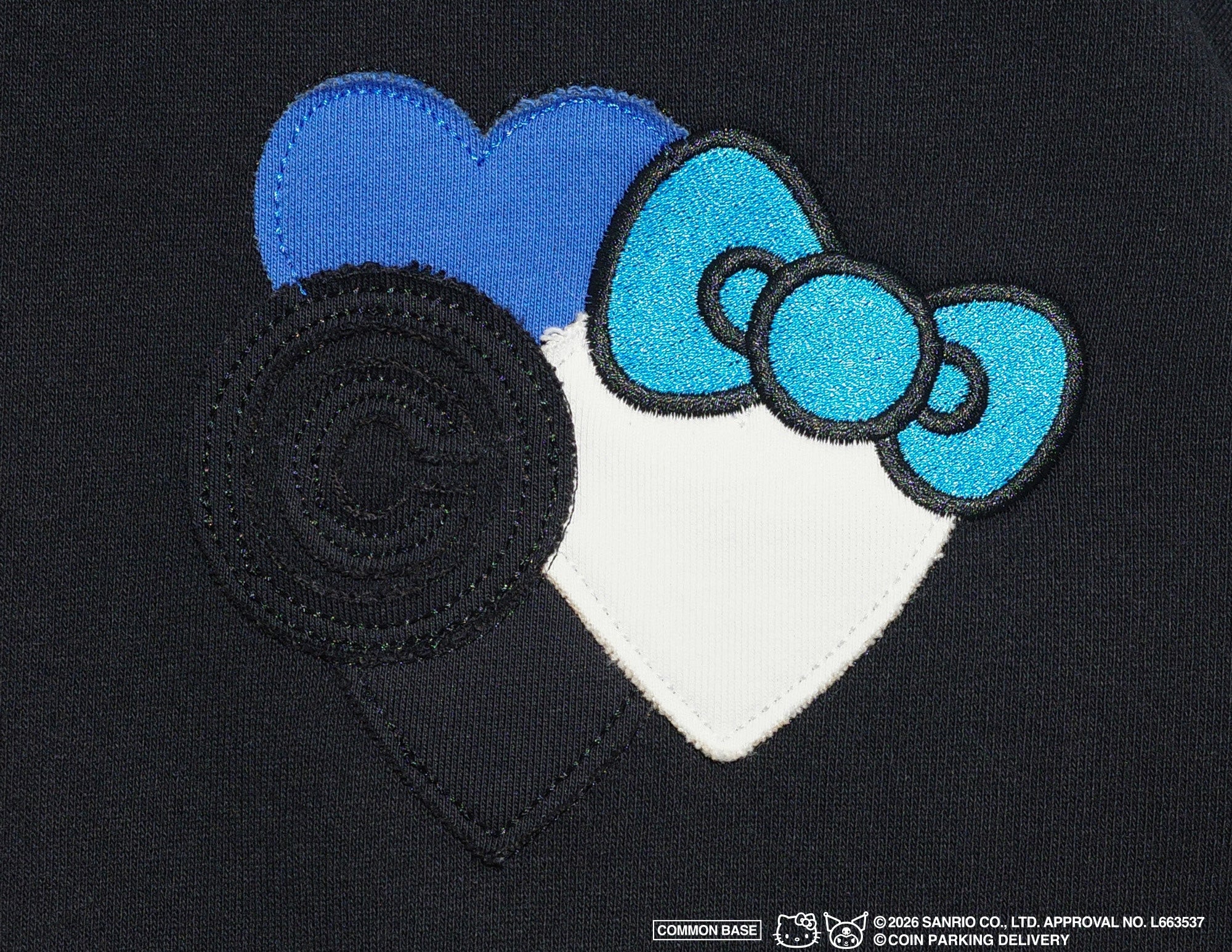 COIN PARKING DELIVERY × SANRIO CHARACTERS  PATCHWORK SWEATSHIRT CPDSC-KT14 BLACK