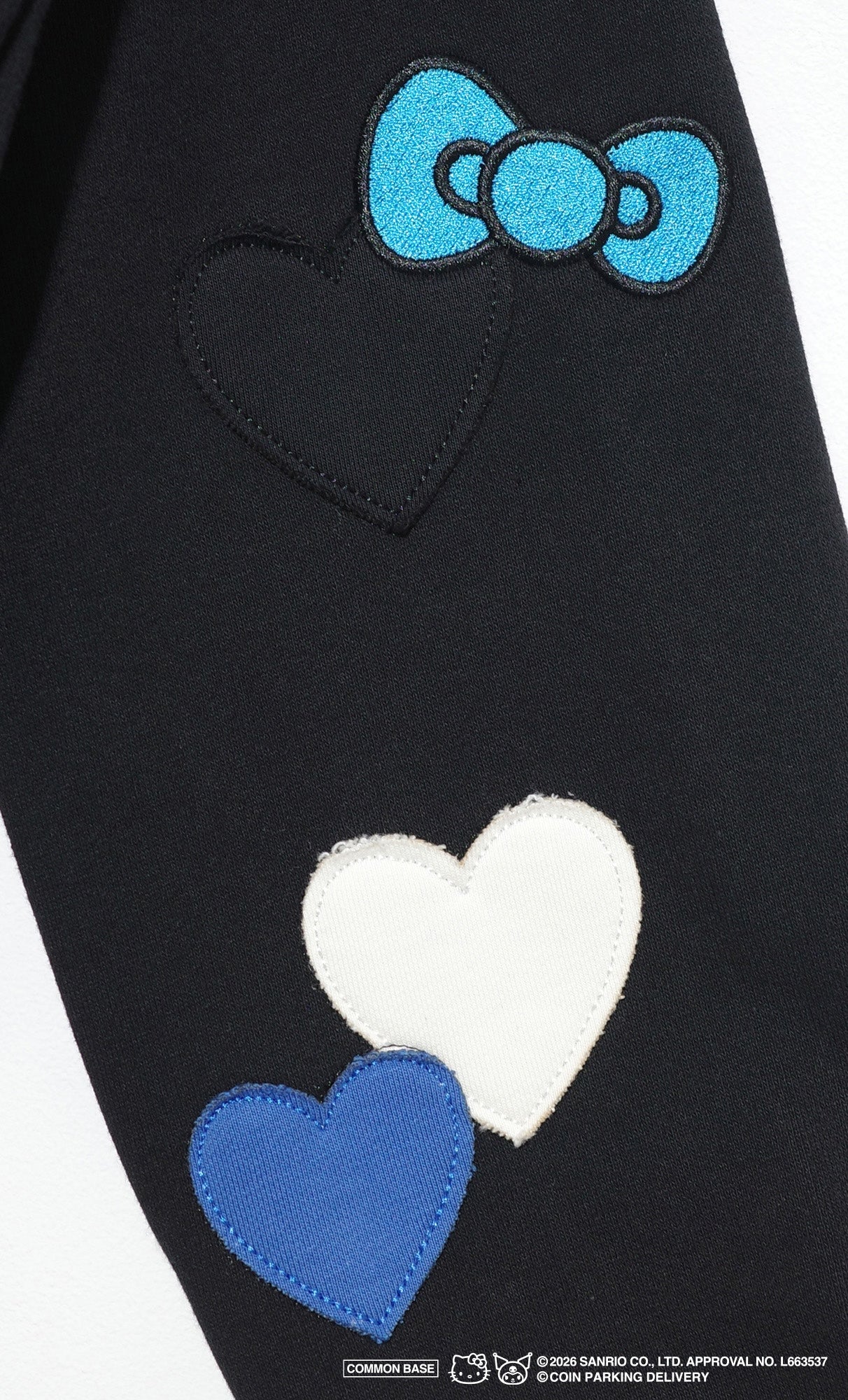 COIN PARKING DELIVERY × SANRIO CHARACTERS  PATCHWORK SWEATSHIRT CPDSC-KT14 BLACK