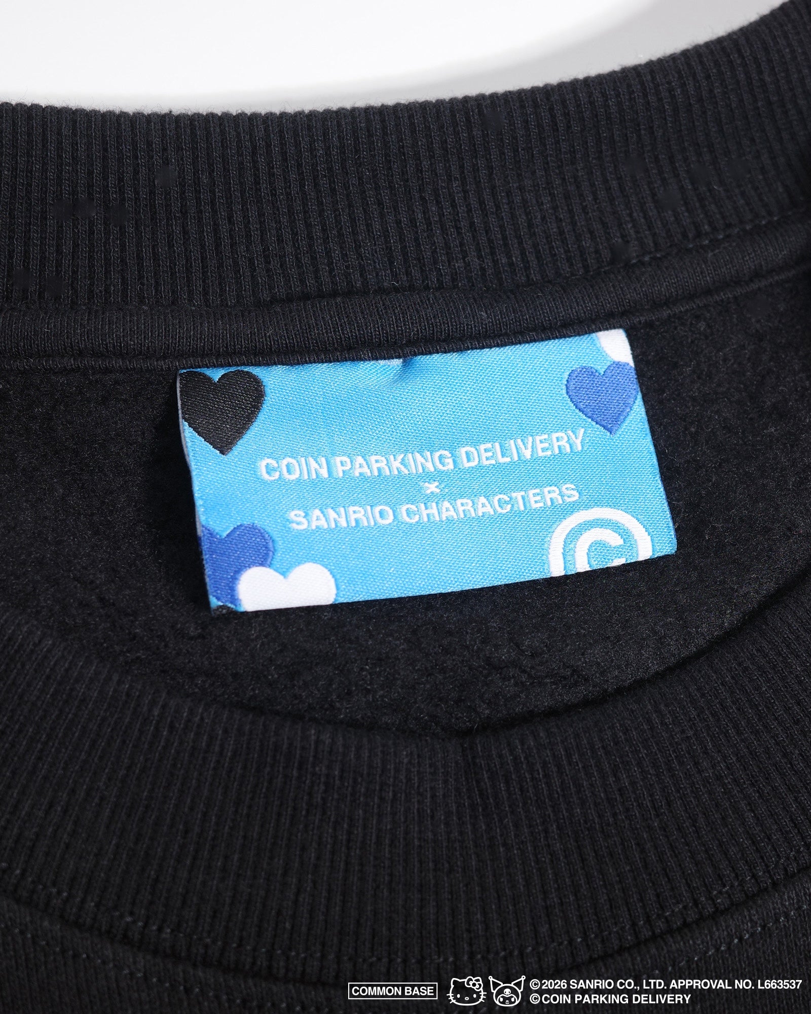 COIN PARKING DELIVERY × SANRIO CHARACTERS  PATCHWORK SWEATSHIRT CPDSC-KT14 BLACK
