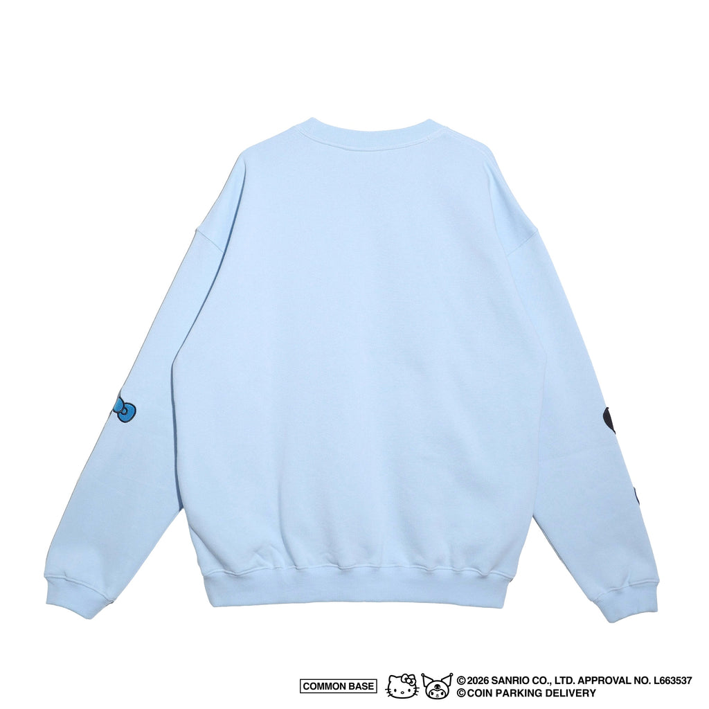[On sale from 8:00 PM on January 31st] COIN PARKING DELIVERY × SANRIO CHARACTERS PATCHWORK SWEATSHIRT CPDSC-KT14 LIGHT BLUE