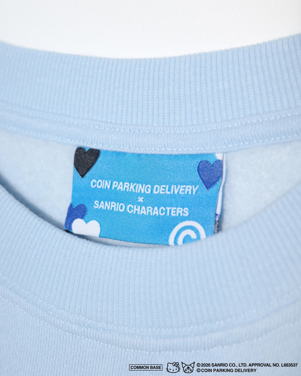 [On sale from 8:00 PM on January 31st] COIN PARKING DELIVERY × SANRIO CHARACTERS PATCHWORK SWEATSHIRT CPDSC-KT14 LIGHT BLUE