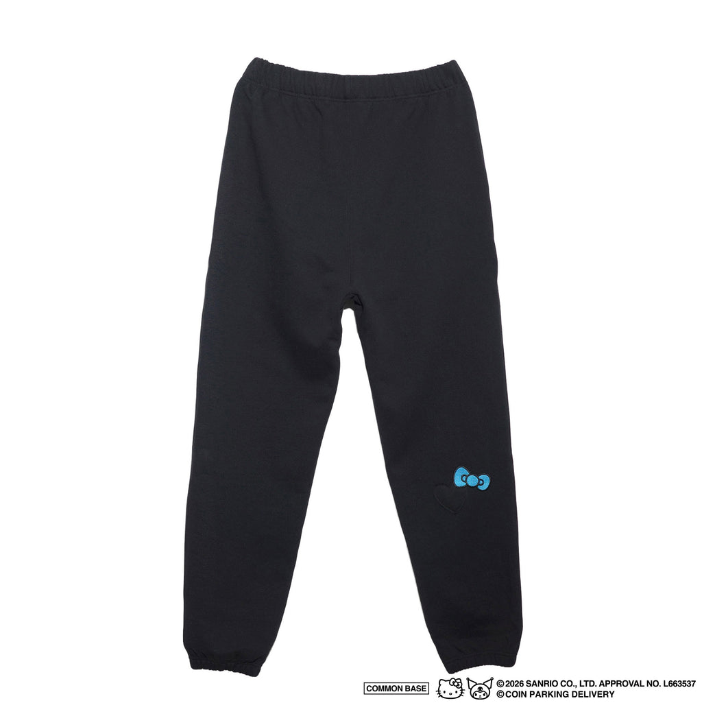 [On sale from 8:00 PM on January 31st] COIN PARKING DELIVERY × SANRIO CHARACTERS PATCHWORK SWEAT PANTS CPDSC-KT15 BLACK