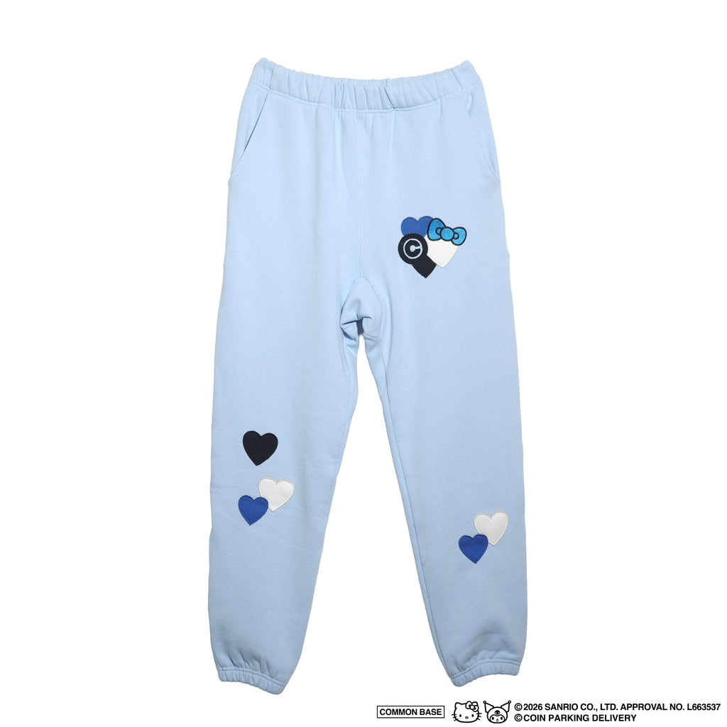 [On sale from 8:00 PM on January 31st] COIN PARKING DELIVERY × SANRIO CHARACTERS PATCHWORK SWEAT PANTS CPDSC-KT15 LIGHT BLUE