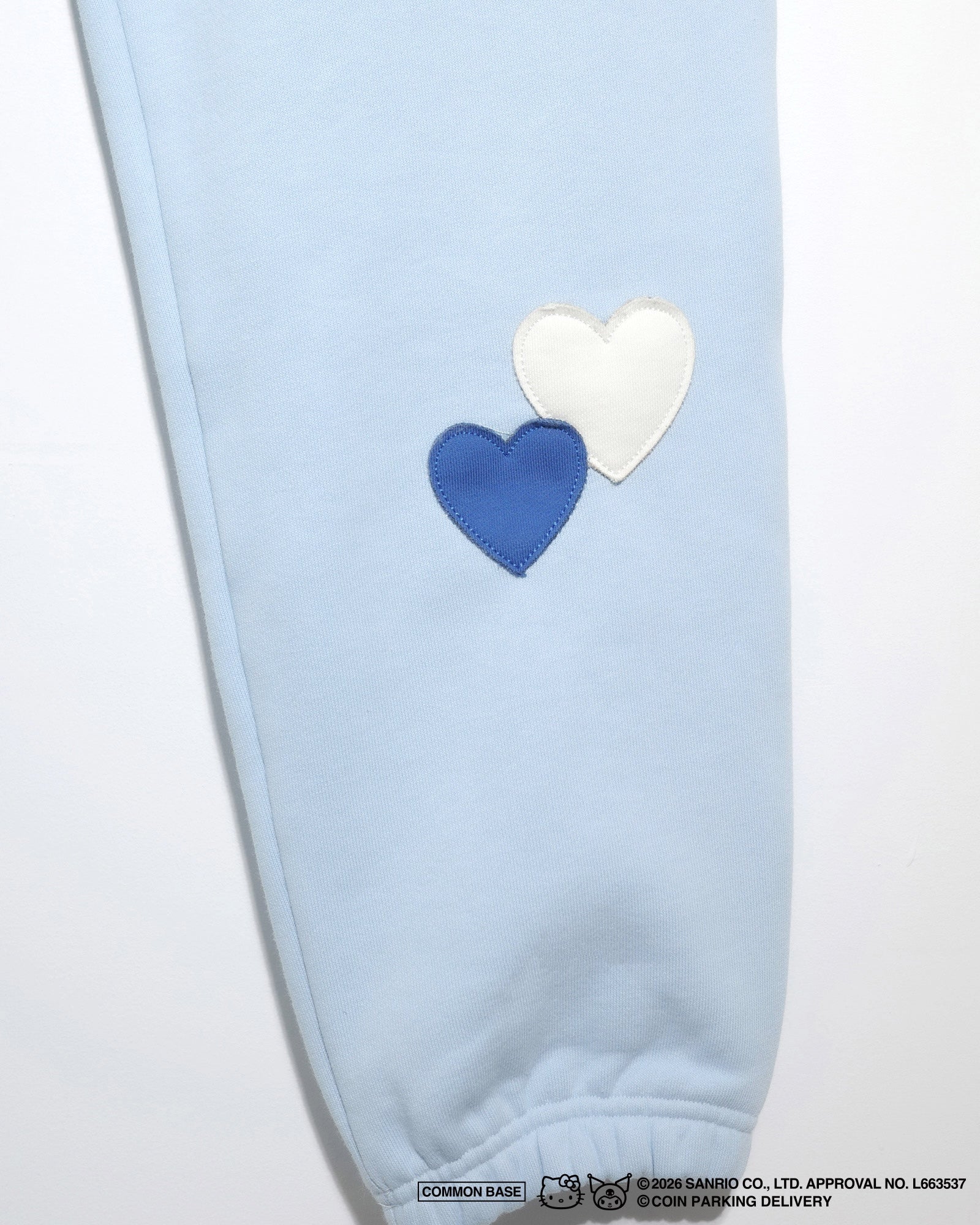 [On sale from 8:00 PM on January 31st] COIN PARKING DELIVERY × SANRIO CHARACTERS PATCHWORK SWEAT PANTS CPDSC-KT15 LIGHT BLUE