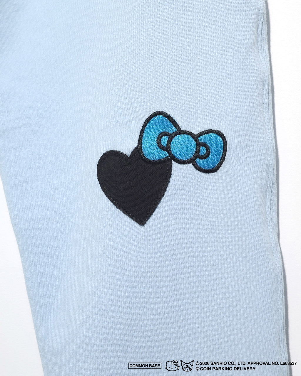 [On sale from 8:00 PM on January 31st] COIN PARKING DELIVERY × SANRIO CHARACTERS PATCHWORK SWEAT PANTS CPDSC-KT15 LIGHT BLUE