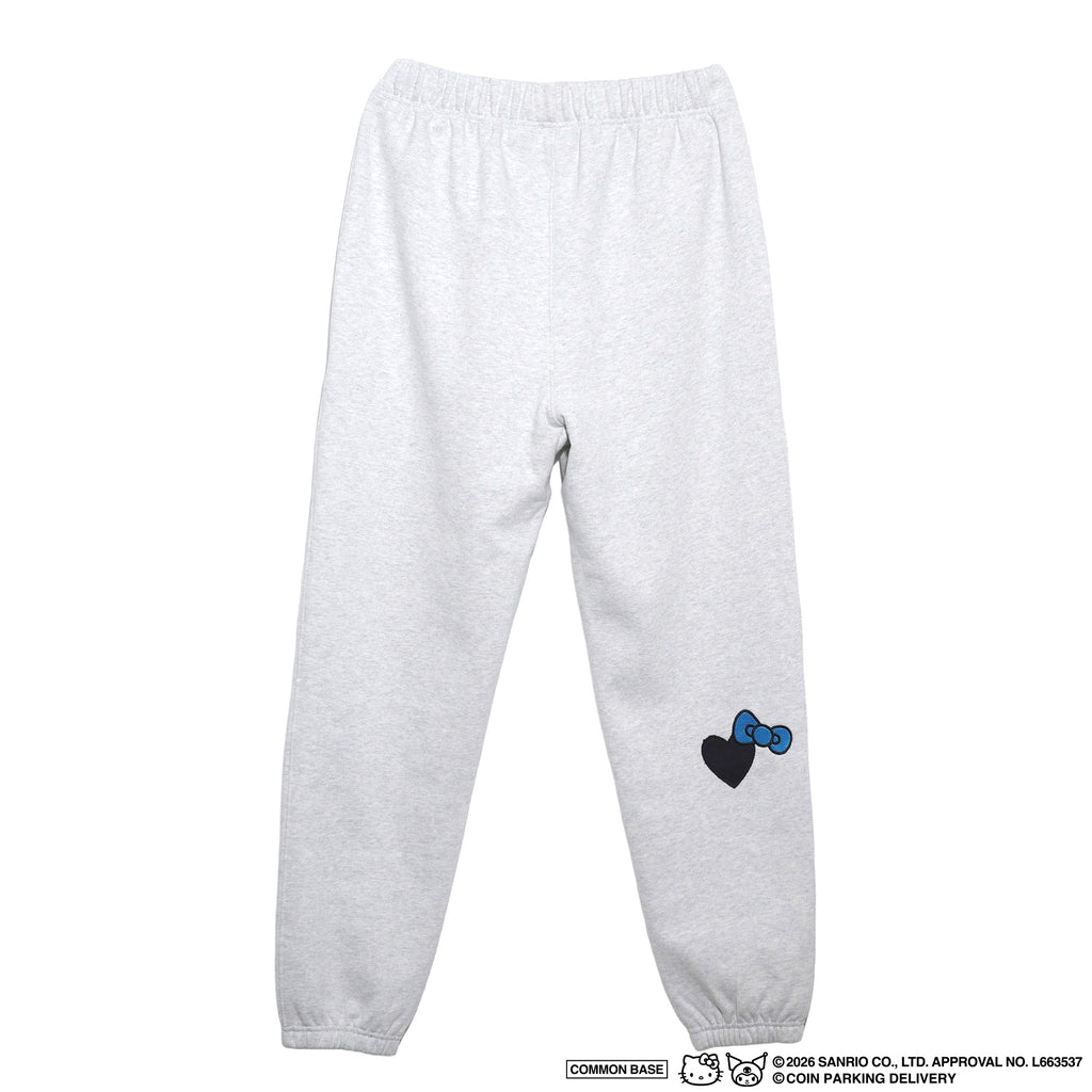 【予約商品｜5月上旬お届け予定】COIN PARKING DELIVERY × SANRIO CHARACTERS PATCHWORK SWEAT PANTS CPDSC-KT15 LIGHT HEATHER GREY