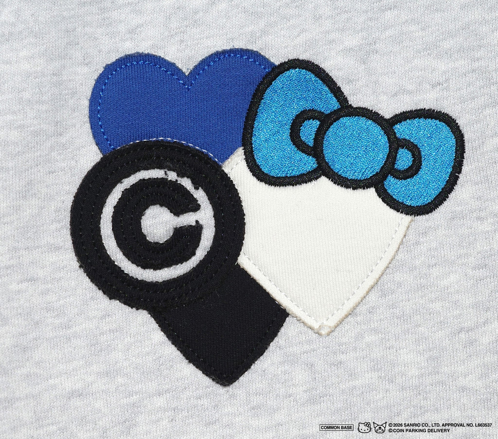 【予約商品｜5月上旬お届け予定】COIN PARKING DELIVERY × SANRIO CHARACTERS PATCHWORK SWEAT PANTS CPDSC-KT15 LIGHT HEATHER GREY