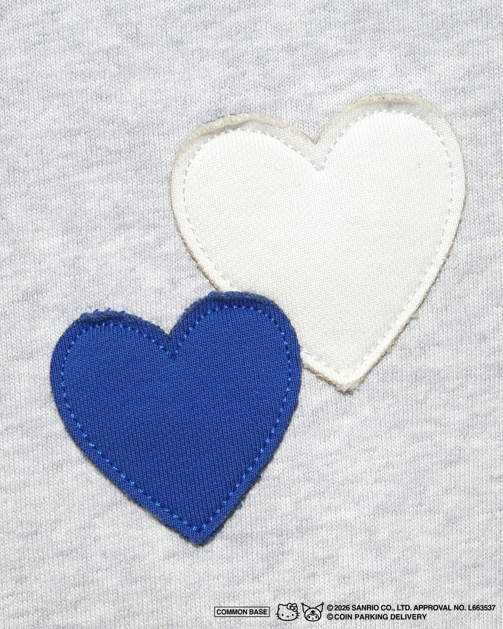 【予約商品｜5月上旬お届け予定】COIN PARKING DELIVERY × SANRIO CHARACTERS PATCHWORK SWEAT PANTS CPDSC-KT15 LIGHT HEATHER GREY