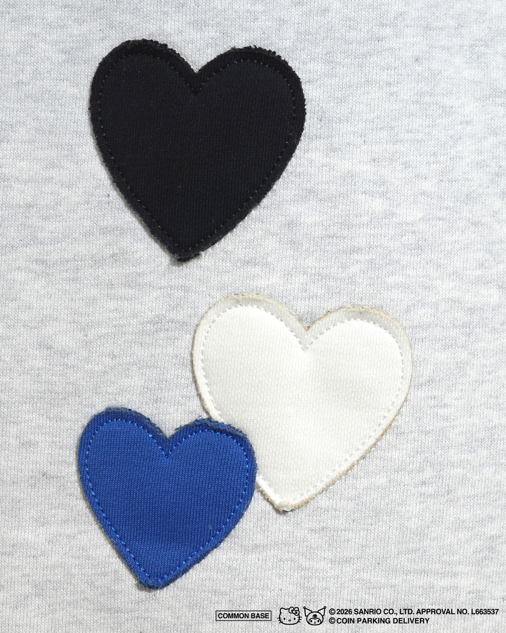 【予約商品｜5月上旬お届け予定】COIN PARKING DELIVERY × SANRIO CHARACTERS PATCHWORK SWEAT PANTS CPDSC-KT15 LIGHT HEATHER GREY