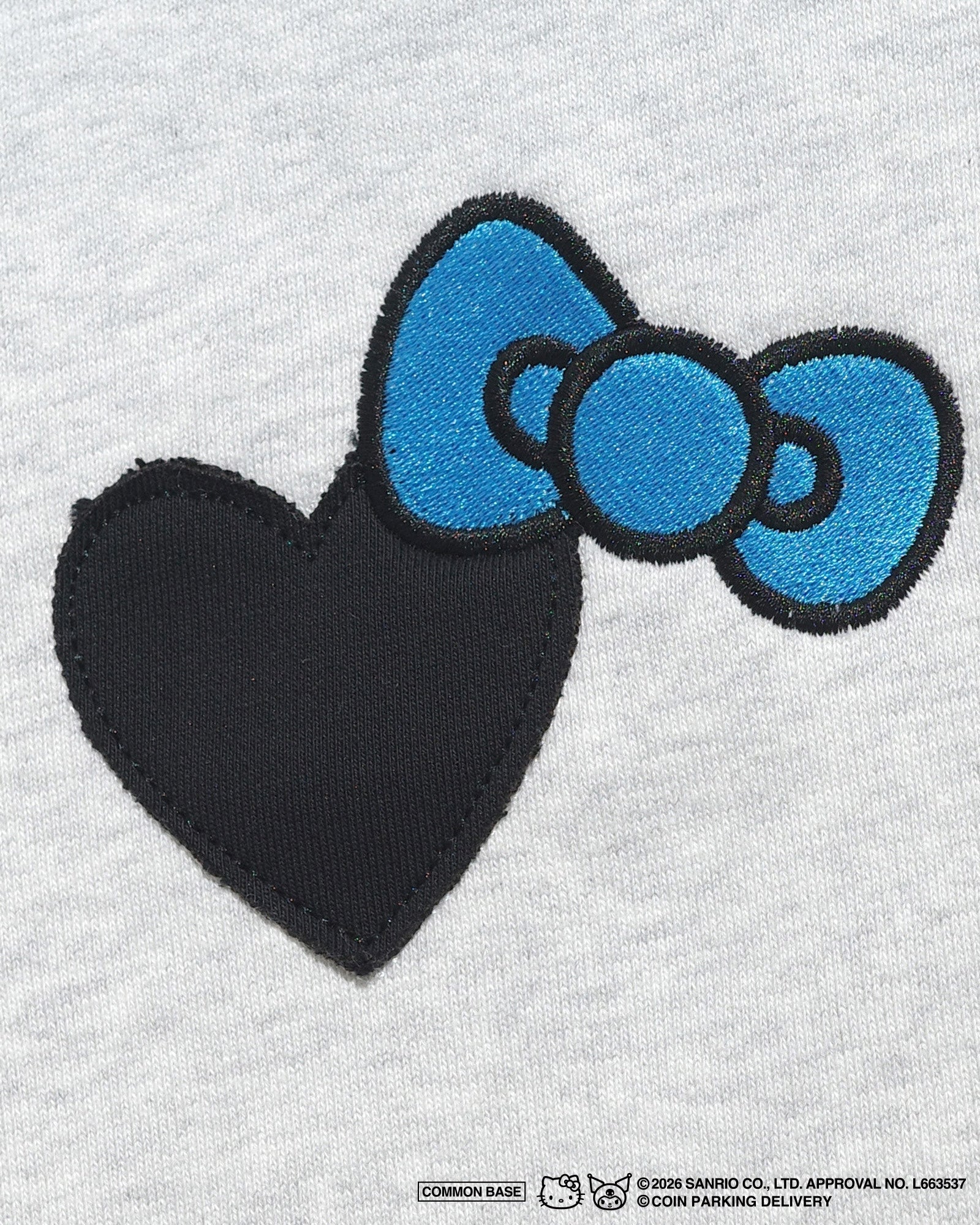 【予約商品｜5月上旬お届け予定】COIN PARKING DELIVERY × SANRIO CHARACTERS PATCHWORK SWEAT PANTS CPDSC-KT15 LIGHT HEATHER GREY