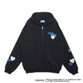 COIN PARKING DELIVERY × SANRIO CHARACTERS  PATCHWORK ZIP SWEAT HOODIE CPDSC-KT17 BLACK