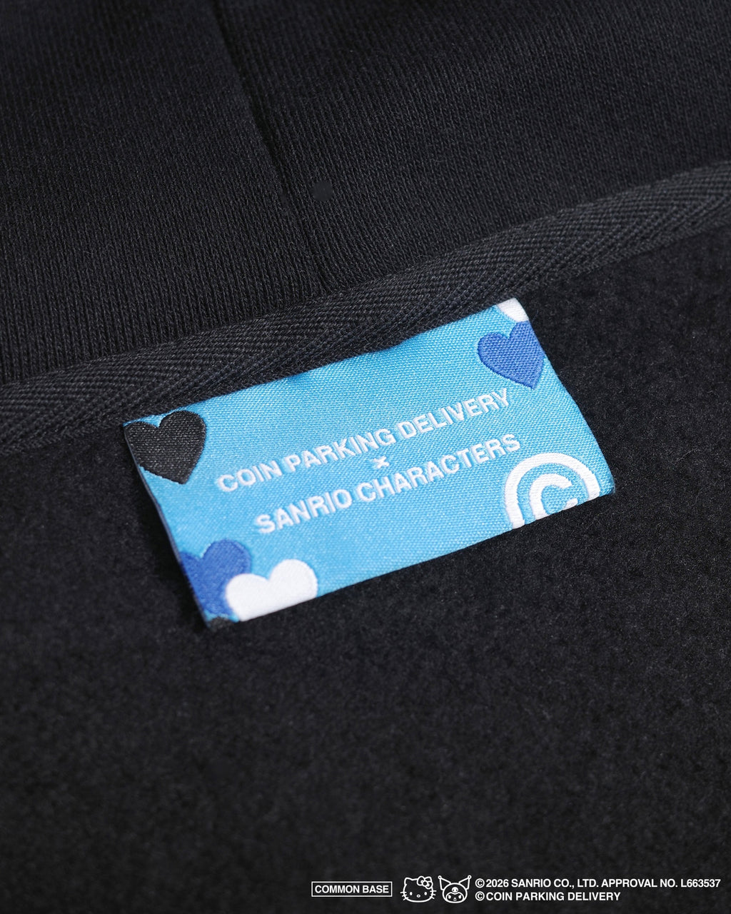 COIN PARKING DELIVERY × SANRIO CHARACTERS  PATCHWORK ZIP SWEAT HOODIE CPDSC-KT17 BLACK