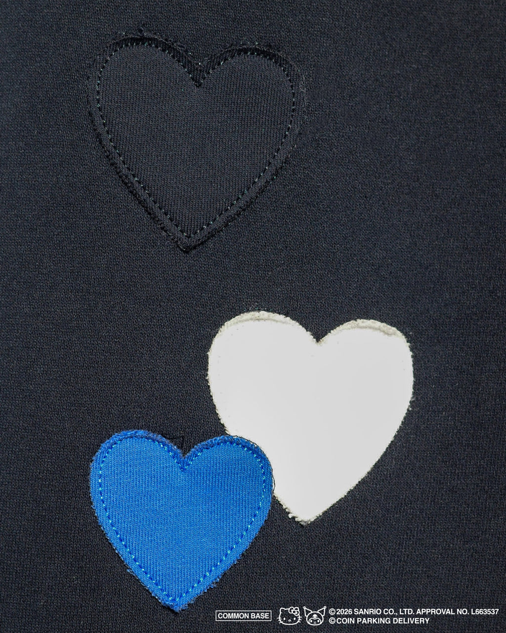COIN PARKING DELIVERY × SANRIO CHARACTERS  PATCHWORK ZIP SWEAT HOODIE CPDSC-KT17 BLACK