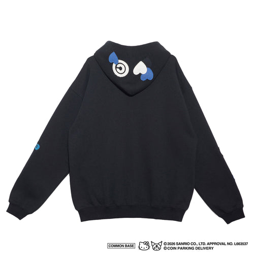 COIN PARKING DELIVERY × SANRIO CHARACTERS  PATCHWORK ZIP SWEAT HOODIE CPDSC-KT17 BLACK