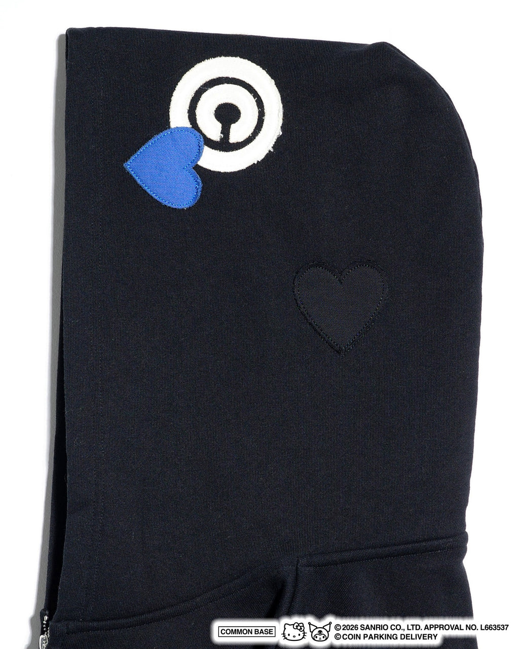 COIN PARKING DELIVERY × SANRIO CHARACTERS  PATCHWORK ZIP SWEAT HOODIE CPDSC-KT17 BLACK