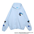 [On sale from 8:00 PM on January 31st] COIN PARKING DELIVERY × SANRIO CHARACTERS PATCHWORK ZIP SWEAT HOODIE CPDSC-KT17 LIGHT BLUE