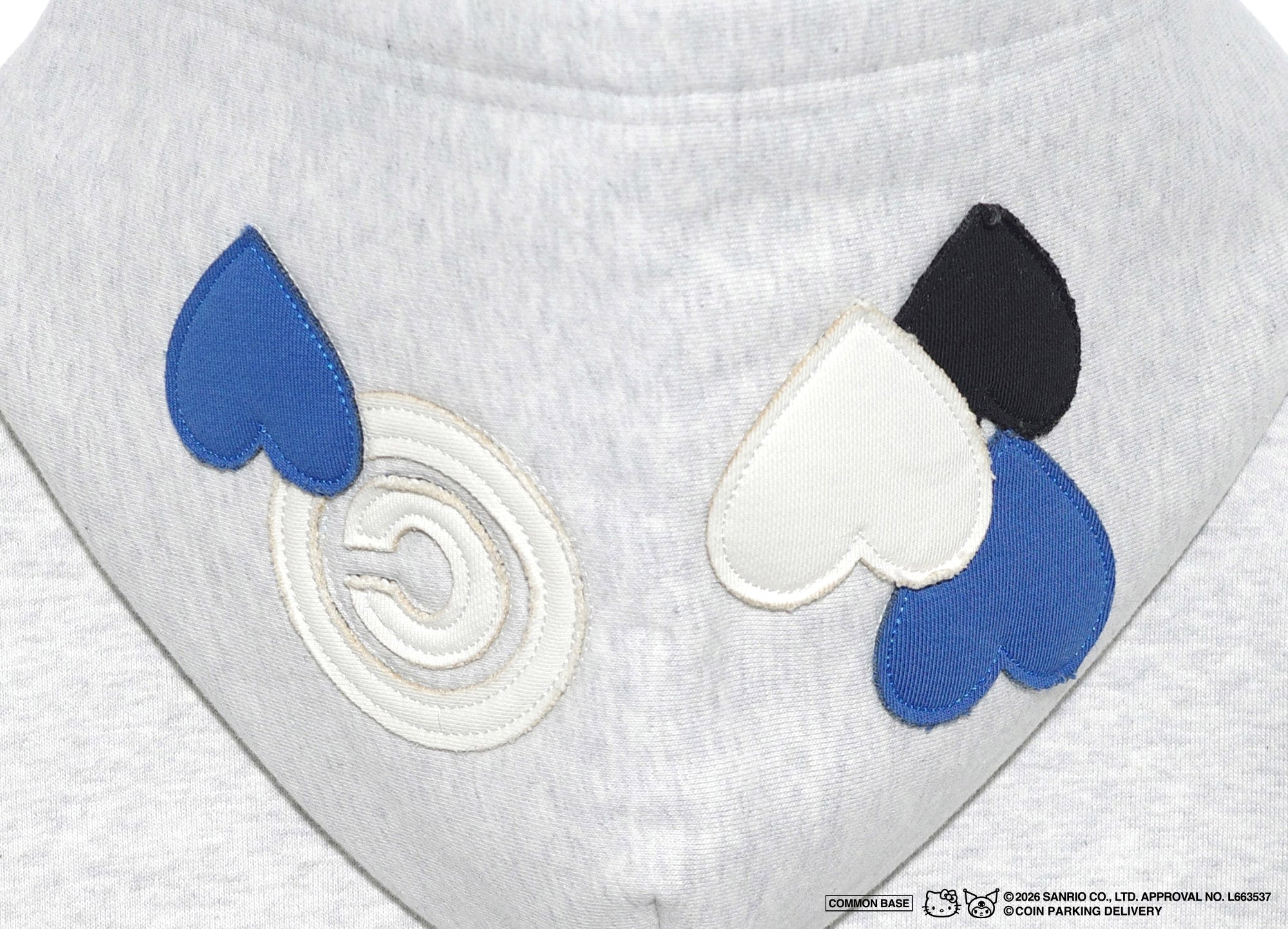 【予約商品｜5月上旬お届け予定】COIN PARKING DELIVERY × SANRIO CHARACTERS  PATCHWORK ZIP SWEAT HOODIE CPDSC-KT17 LIGHT HEATHER GREY