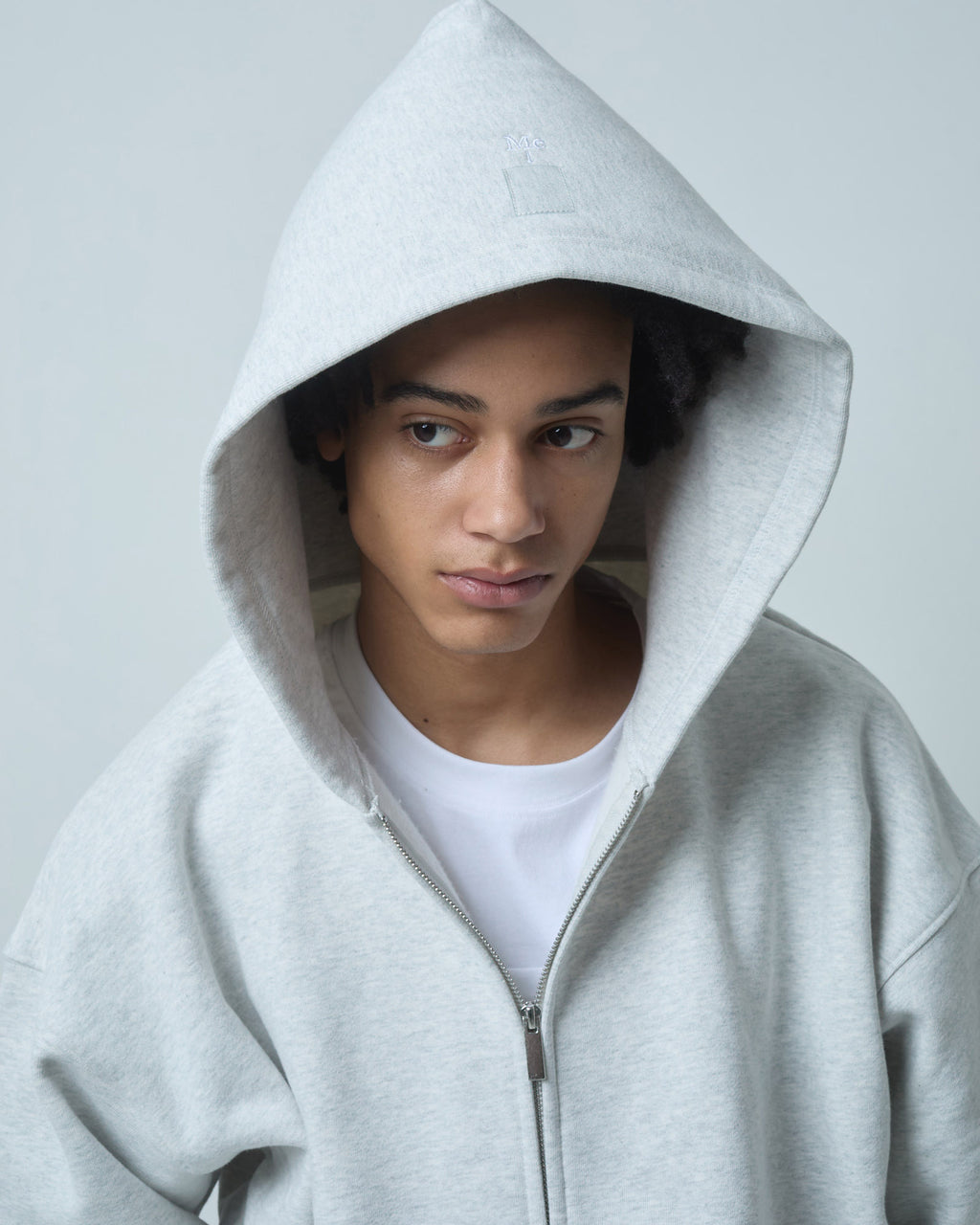 BOKUNOU COMMON ID ZIP SWEAT HOODIE BNCM-103ZH LIGHT HEATHER GREY