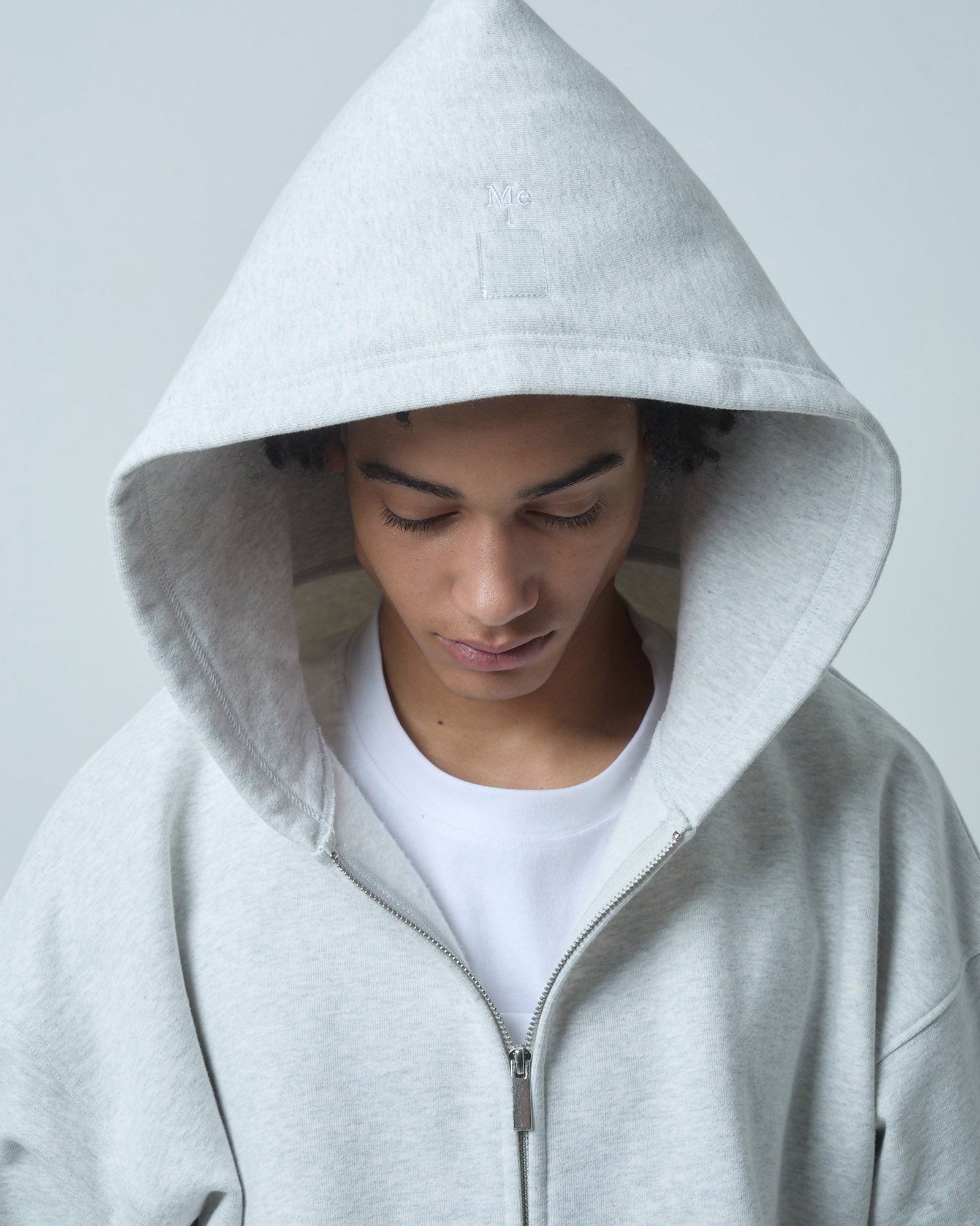 BOKUNOU COMMON ID ZIP SWEAT HOODIE BNCM-103ZH LIGHT HEATHER GREY