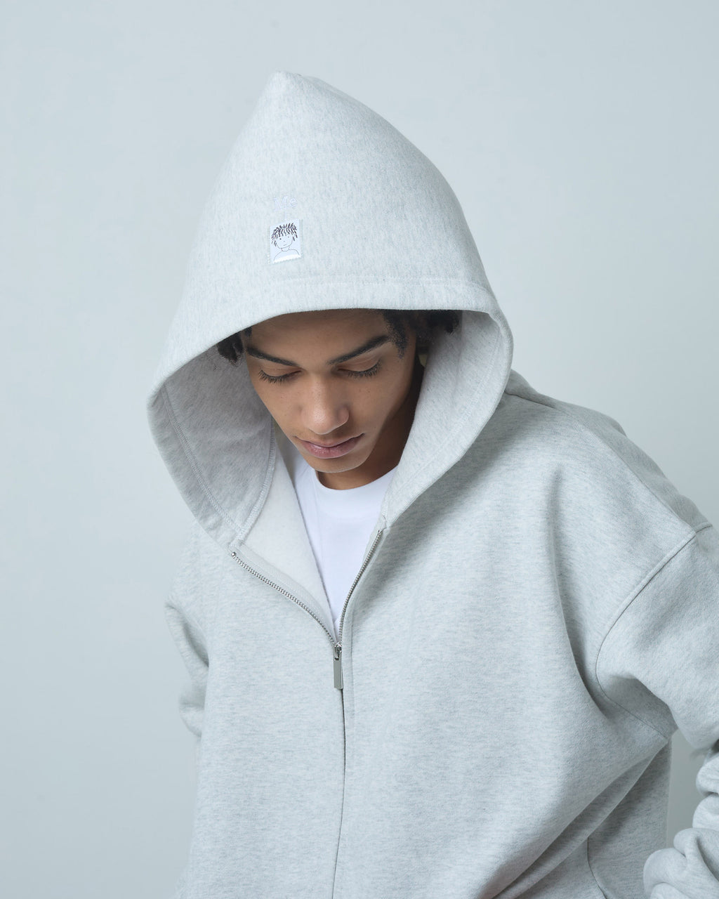 BOKUNOU COMMON ID ZIP SWEAT HOODIE BNCM-103ZH LIGHT HEATHER GREY