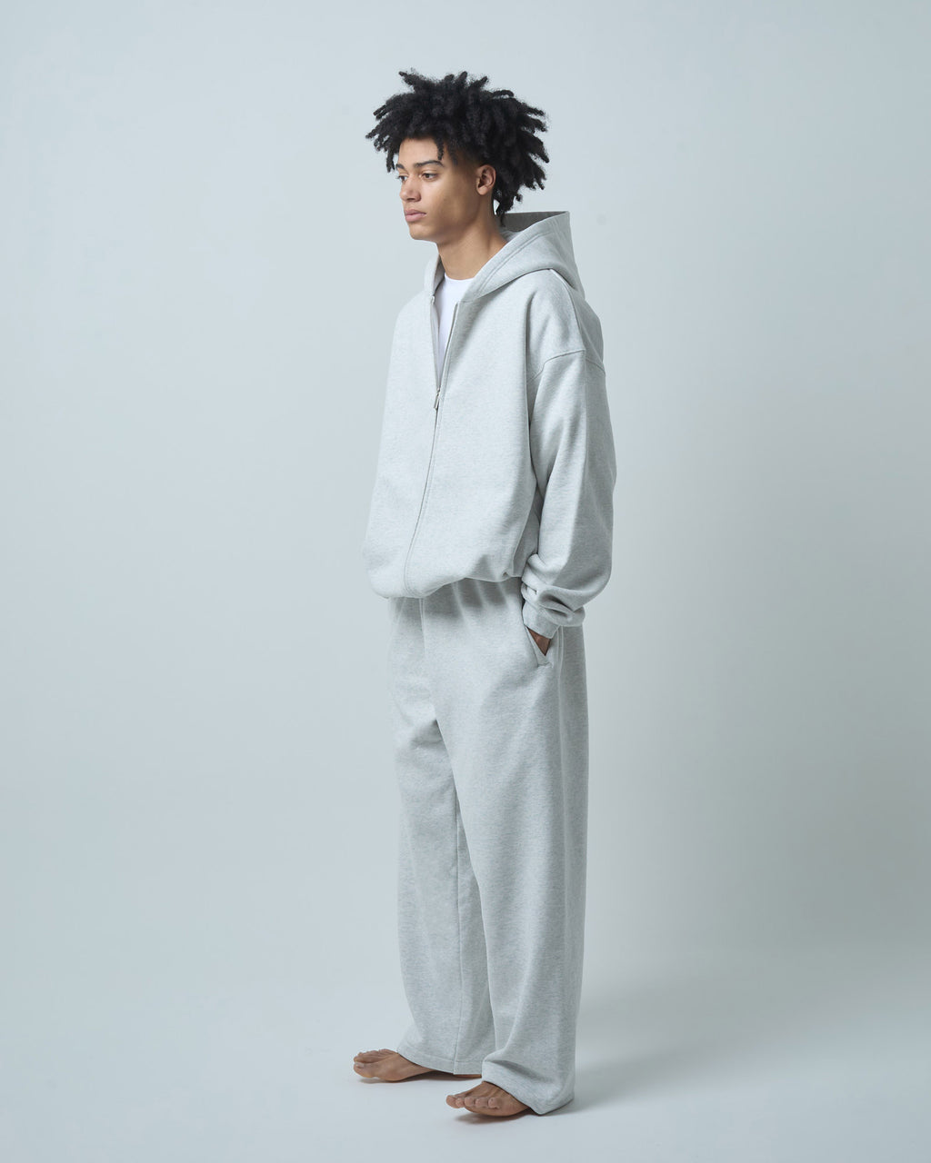 BOKUNOU COMMON ID ZIP SWEAT HOODIE BNCM-103ZH LIGHT HEATHER GREY