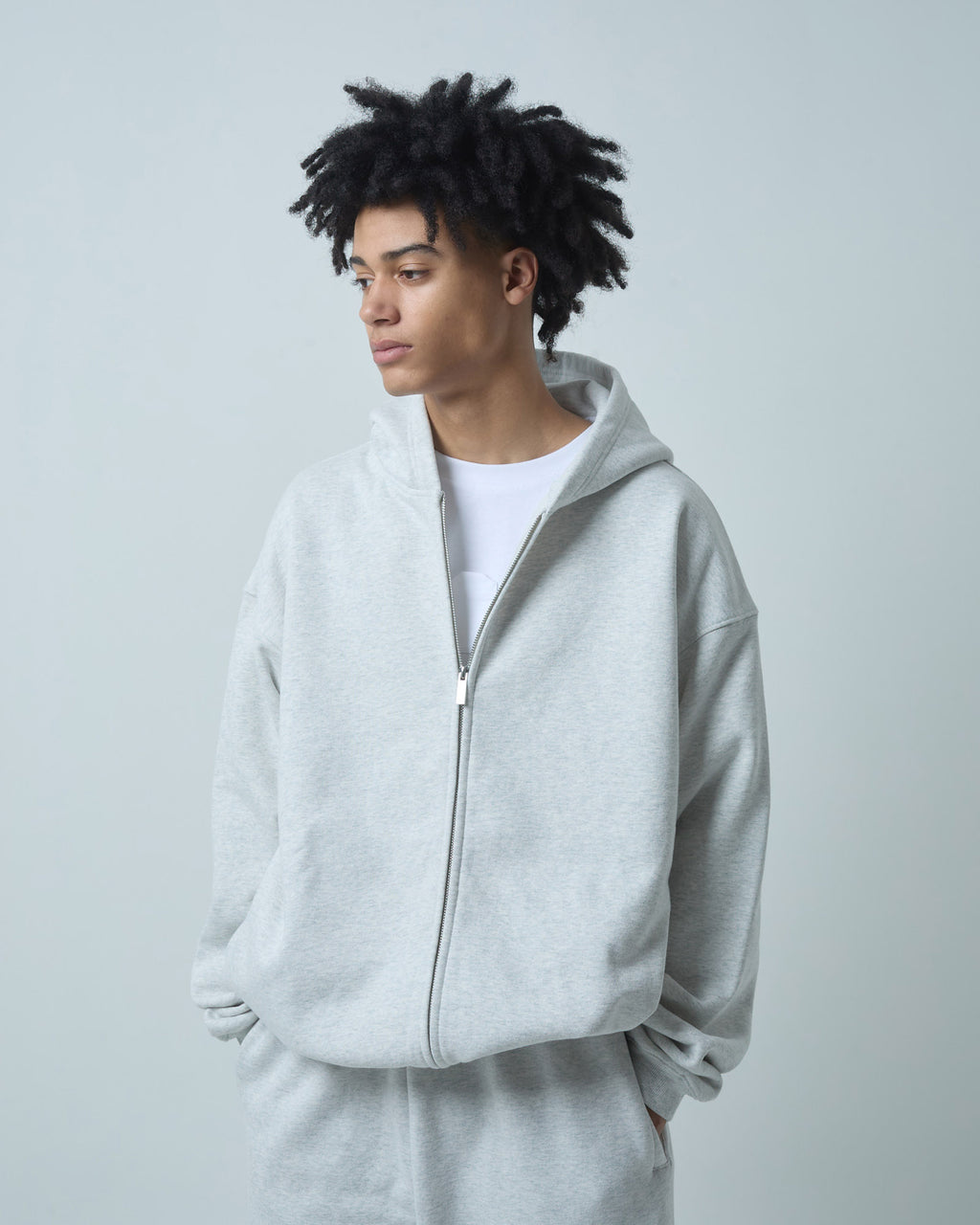 BOKUNOU COMMON ID ZIP SWEAT HOODIE BNCM-103ZH LIGHT HEATHER GREY