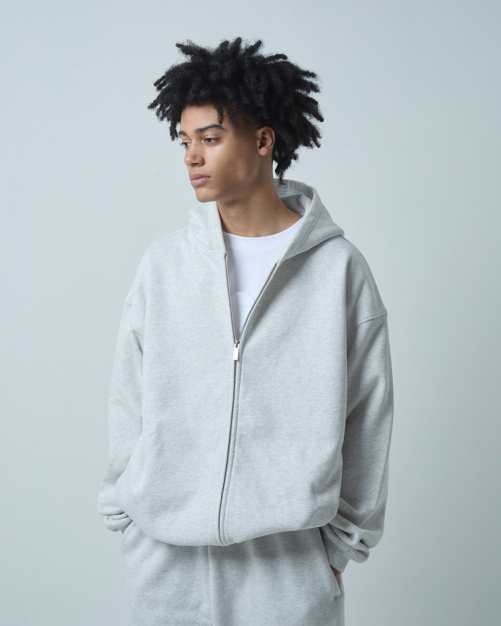 BOKUNOU COMMON ID ZIP SWEAT HOODIE BNCM-103ZH LIGHT HEATHER GREY