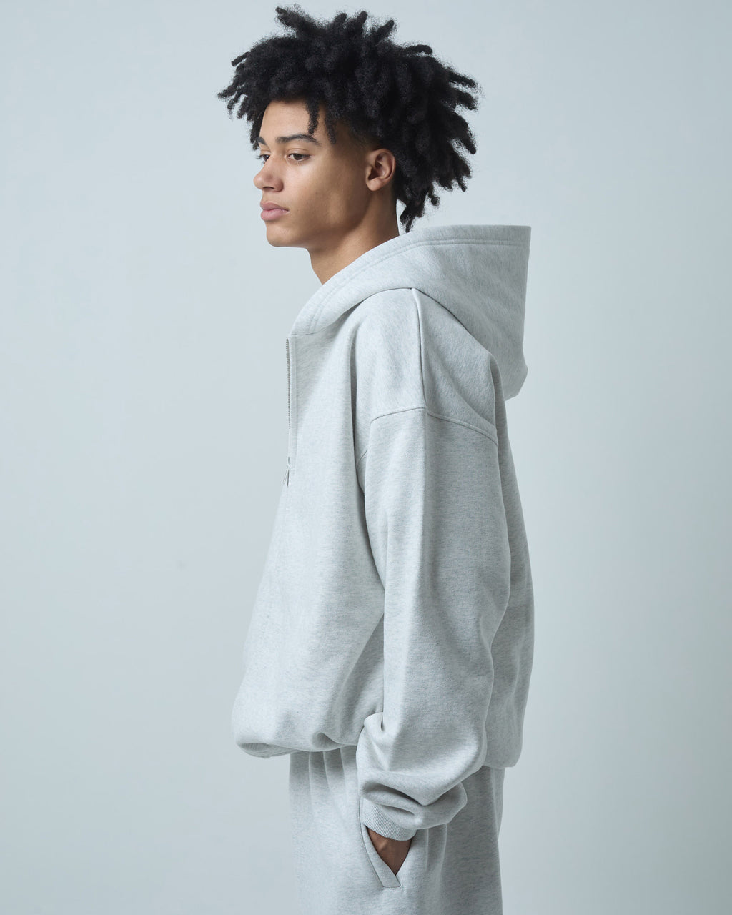 BOKUNOU COMMON ID ZIP SWEAT HOODIE BNCM-103ZH LIGHT HEATHER GREY