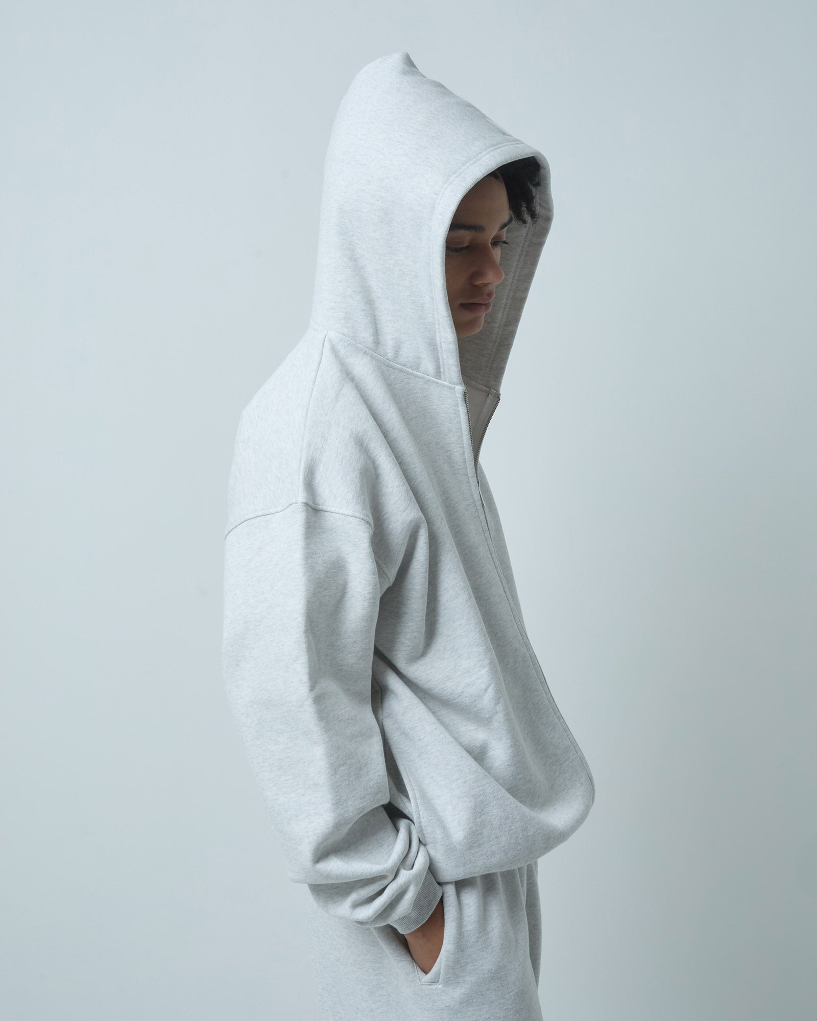 BOKUNOU COMMON ID ZIP SWEAT HOODIE BNCM-103ZH LIGHT HEATHER GREY