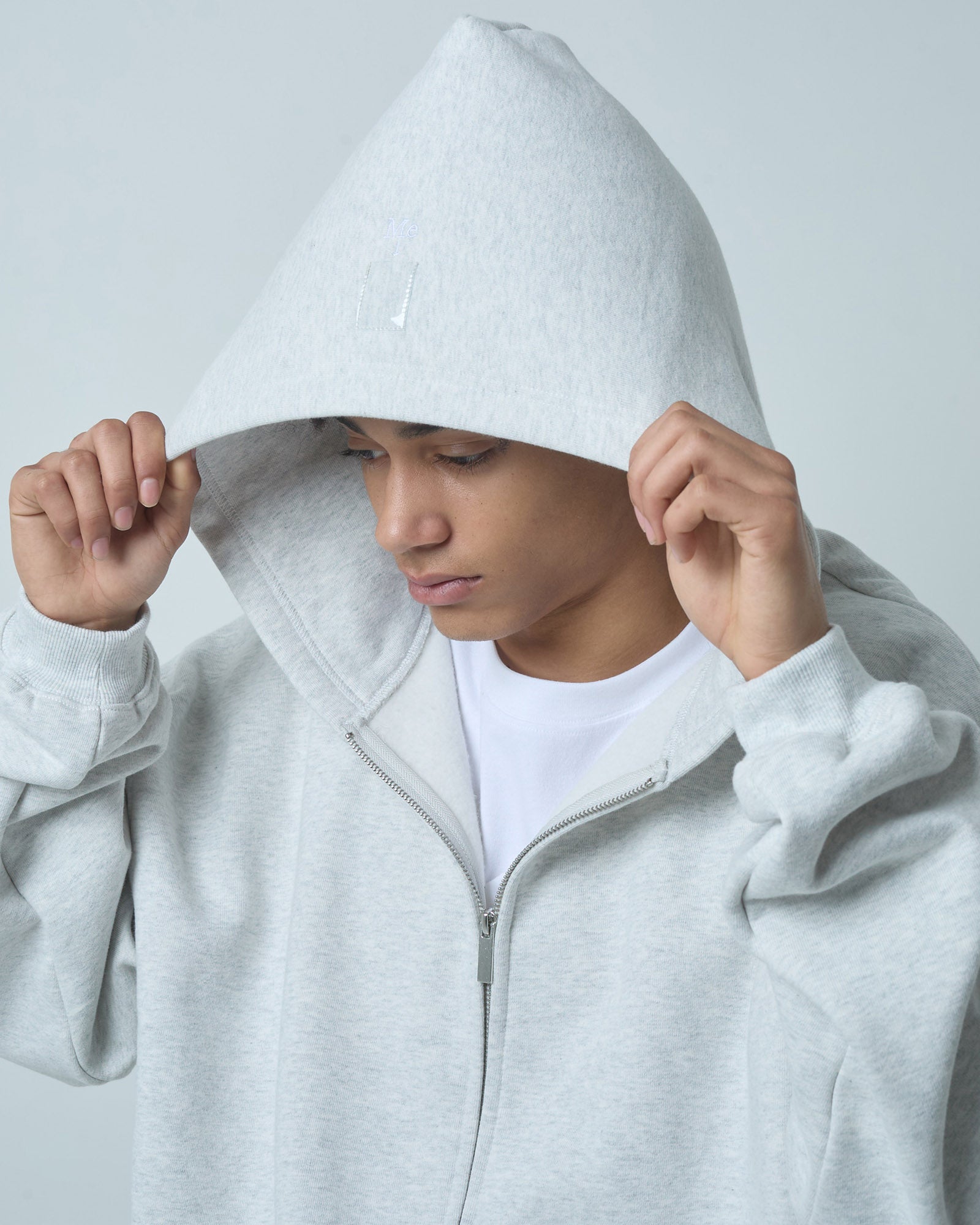 BOKUNOU COMMON ID ZIP SWEAT HOODIE BNCM-103ZH LIGHT HEATHER GREY