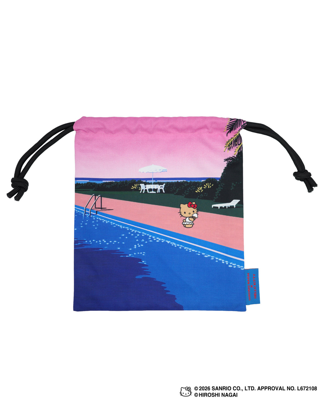 【8/1(土)18:00発売】HIROSHI NAGAI × HELLO KITTY  DRAWSTRING BAG  KTHN-DB Untitled_5